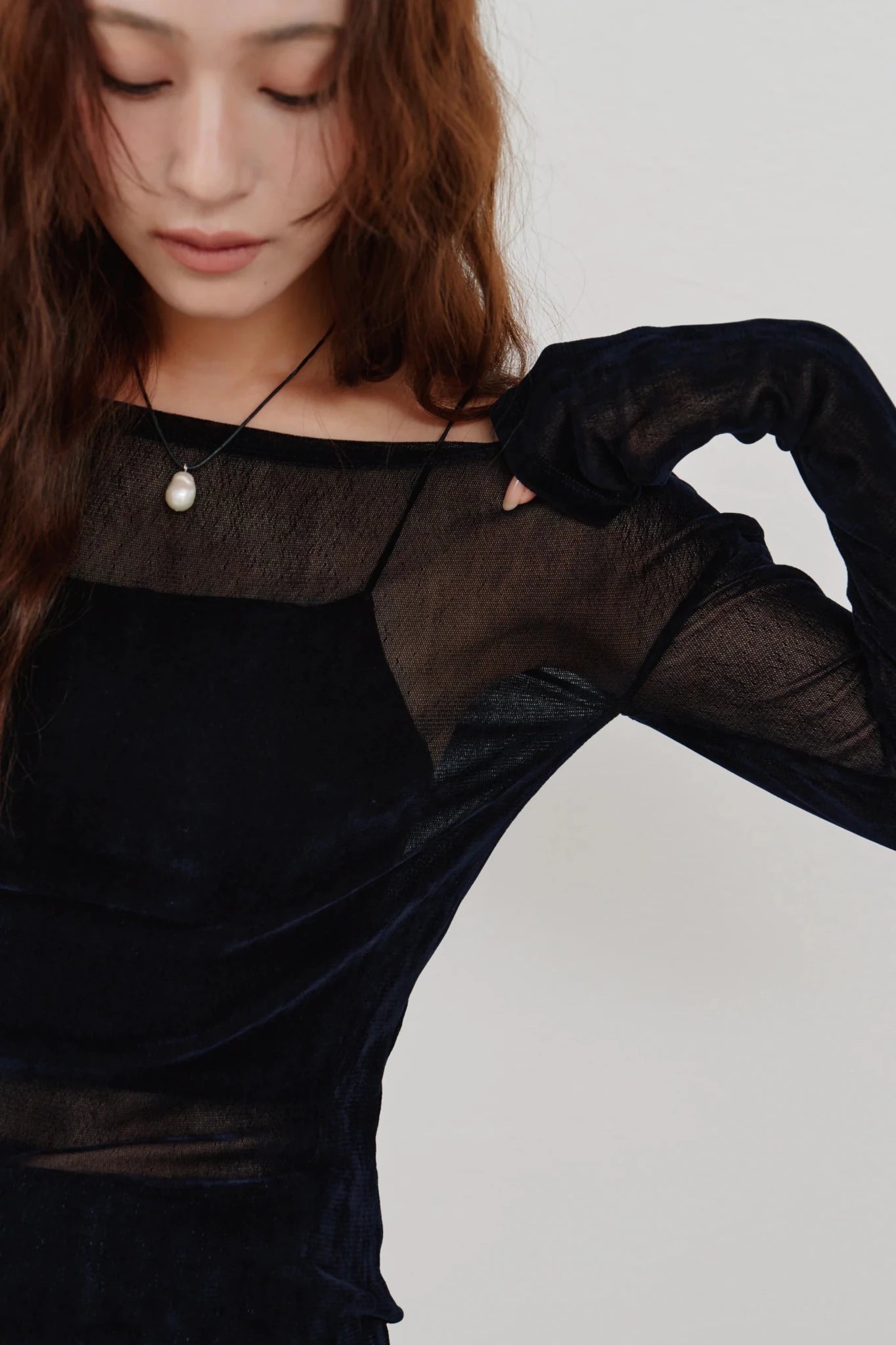 【Hella 2026 SPRING/SUMMER】flocky tulle top - Champdelarose