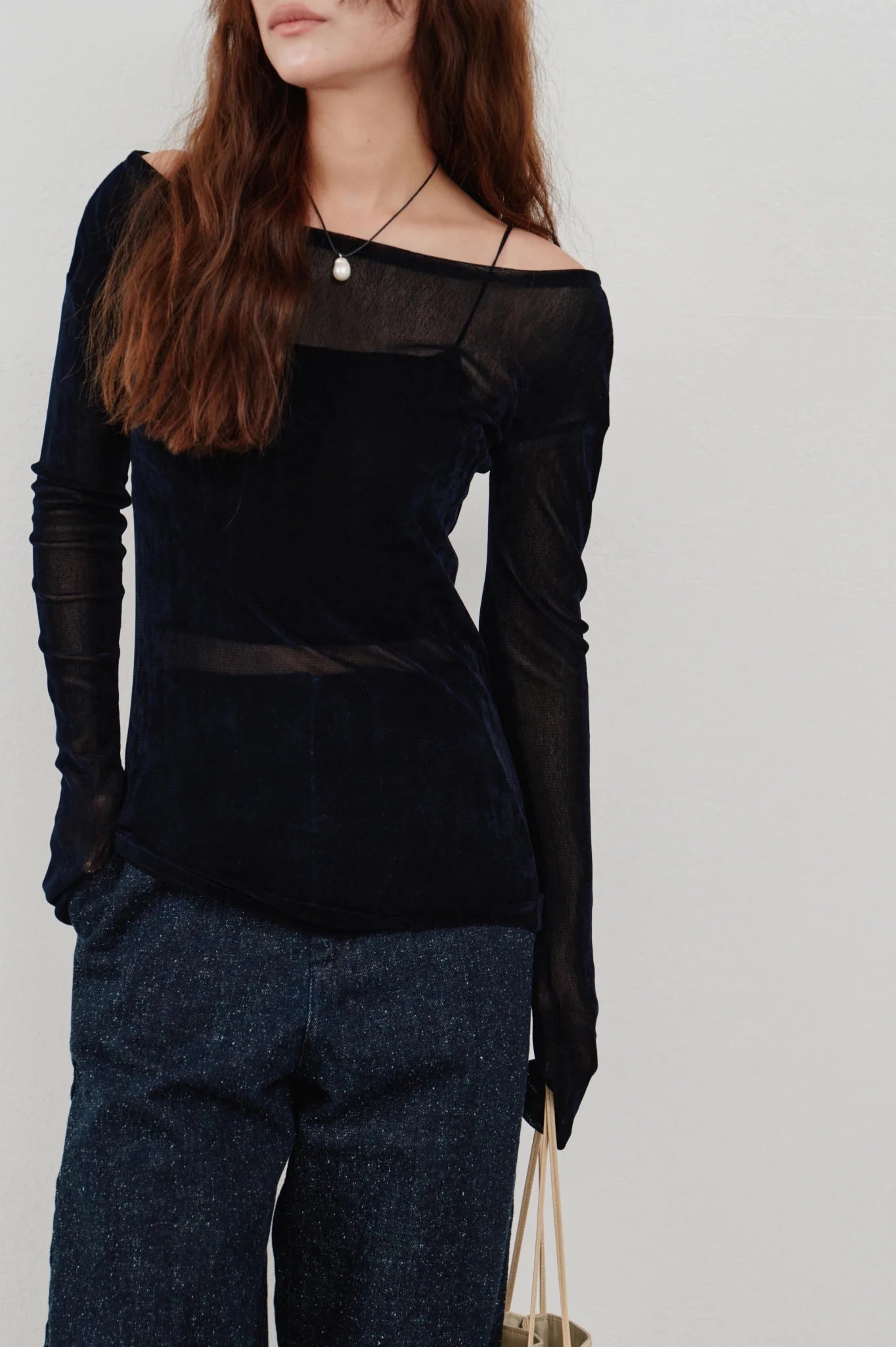 【Hella 2026 SPRING/SUMMER】flocky tulle top - Champdelarose