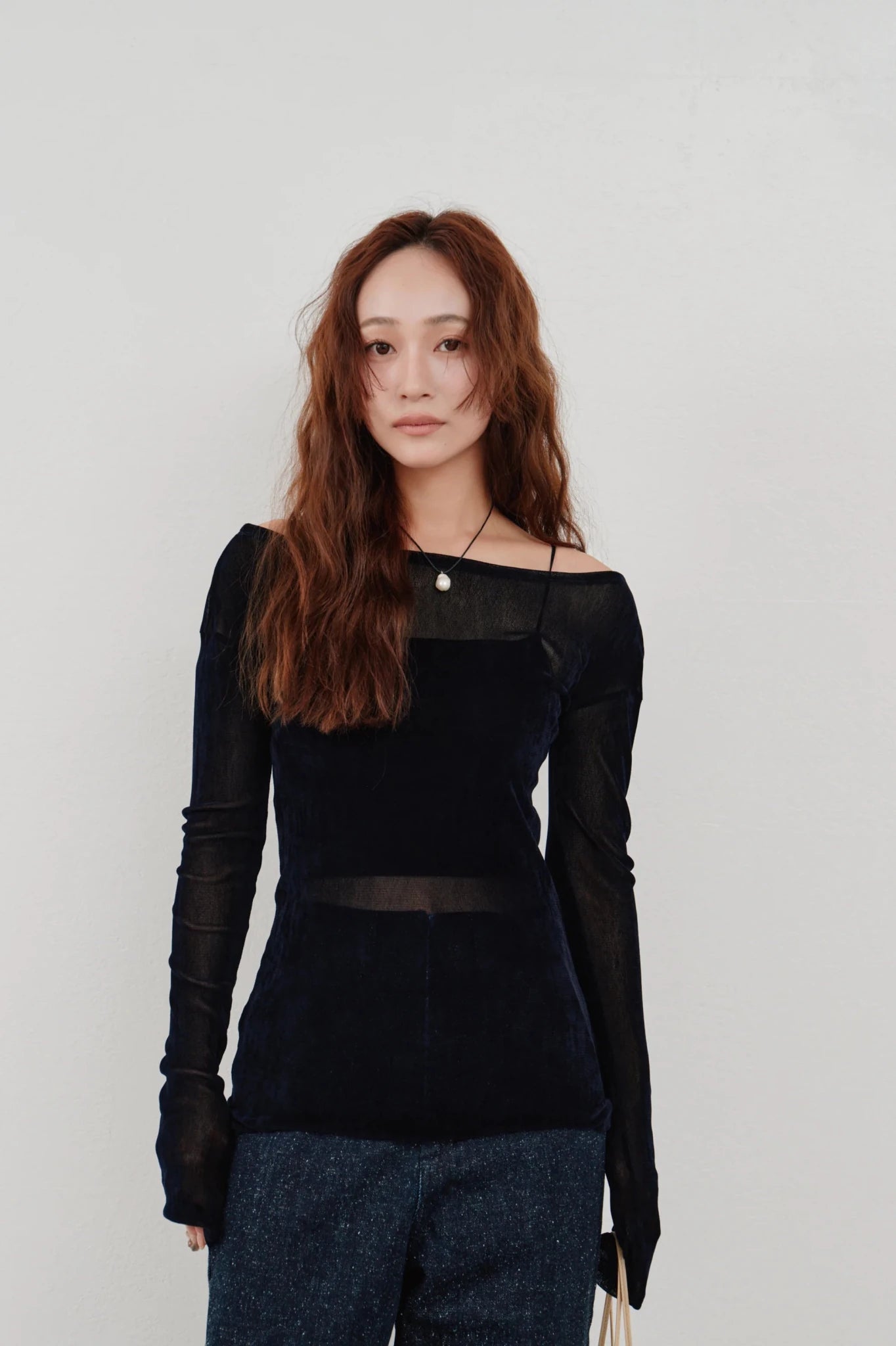 【Hella 2026 SPRING/SUMMER】flocky tulle top - Champdelarose
