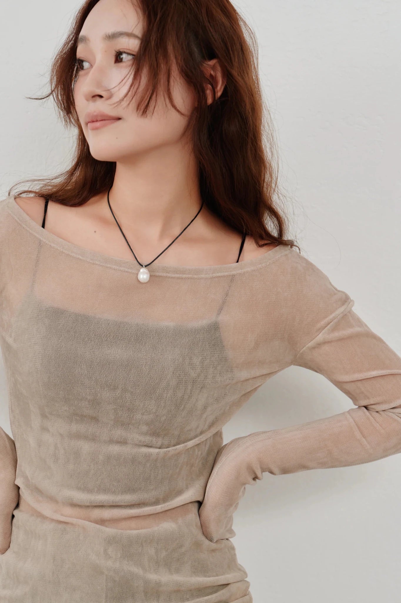 【Hella 2026 SPRING/SUMMER】flocky tulle top - Champdelarose