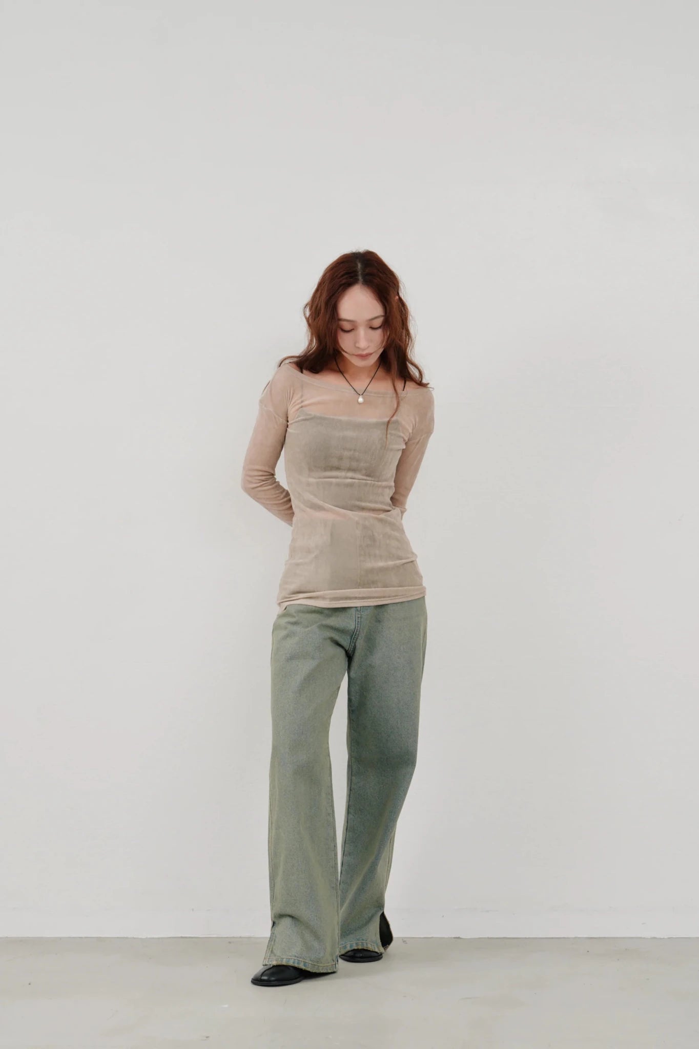 【Hella 2026 SPRING/SUMMER】flocky tulle top - Champdelarose