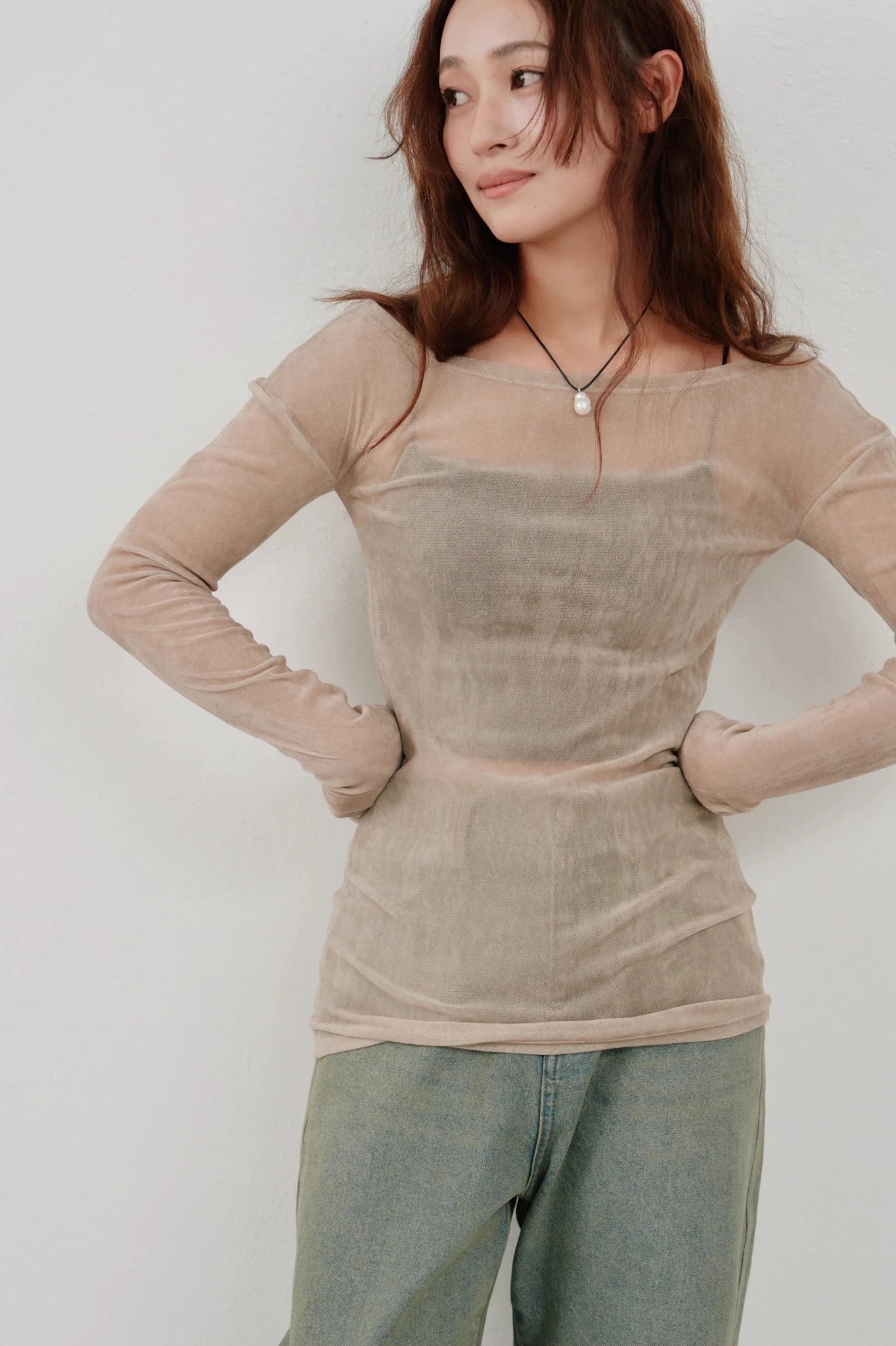 【Hella 2026 SPRING/SUMMER】flocky tulle top - Champdelarose