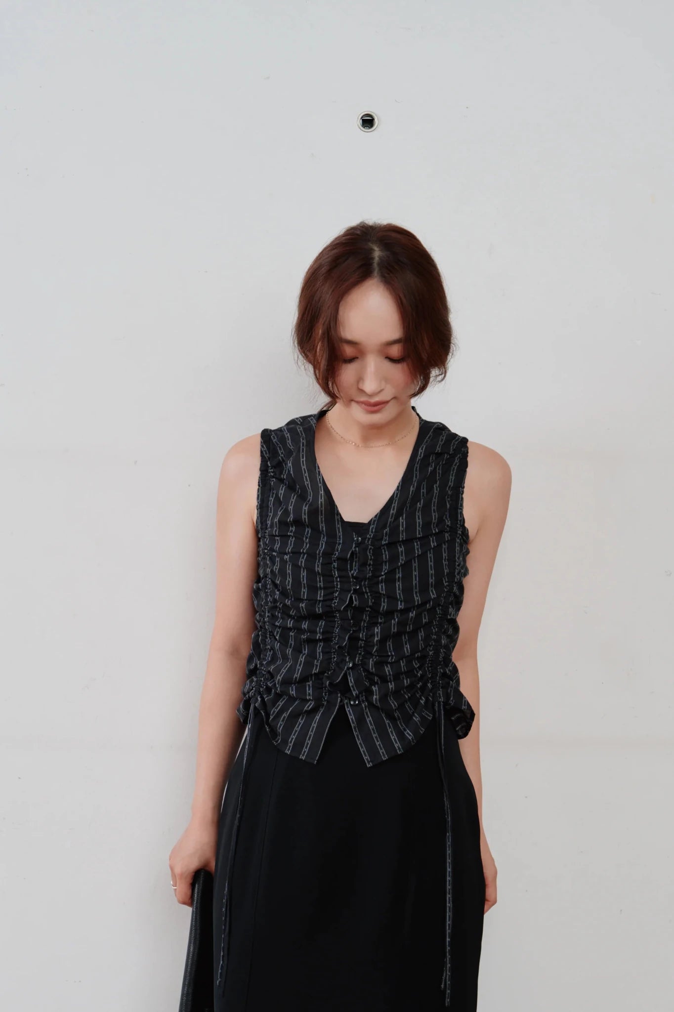 【Hella 2026 SPRING/SUMMER】gather stripe top - Champdelarose