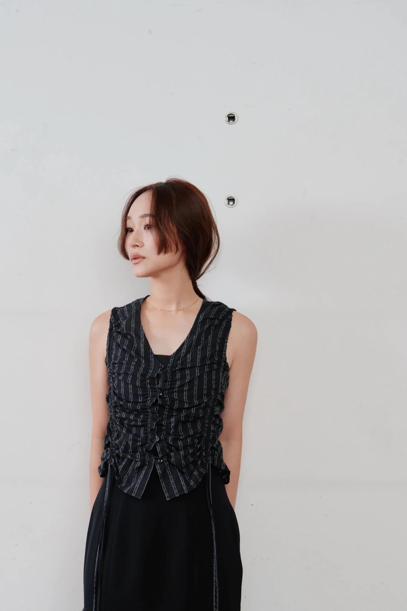 【Hella 2026 SPRING/SUMMER】gather stripe top - Champdelarose