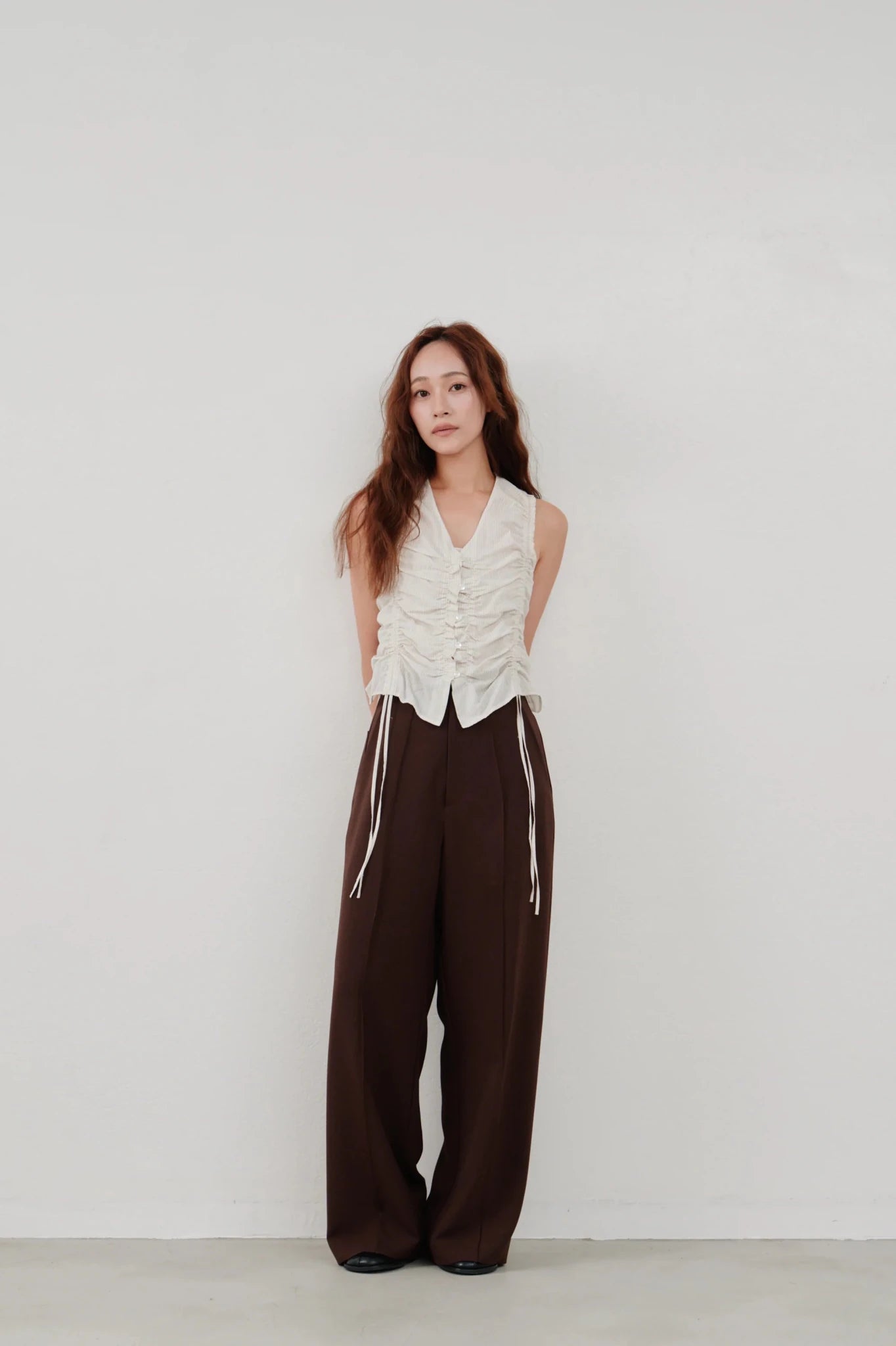 【Hella 2026 SPRING/SUMMER】gather stripe top - Champdelarose