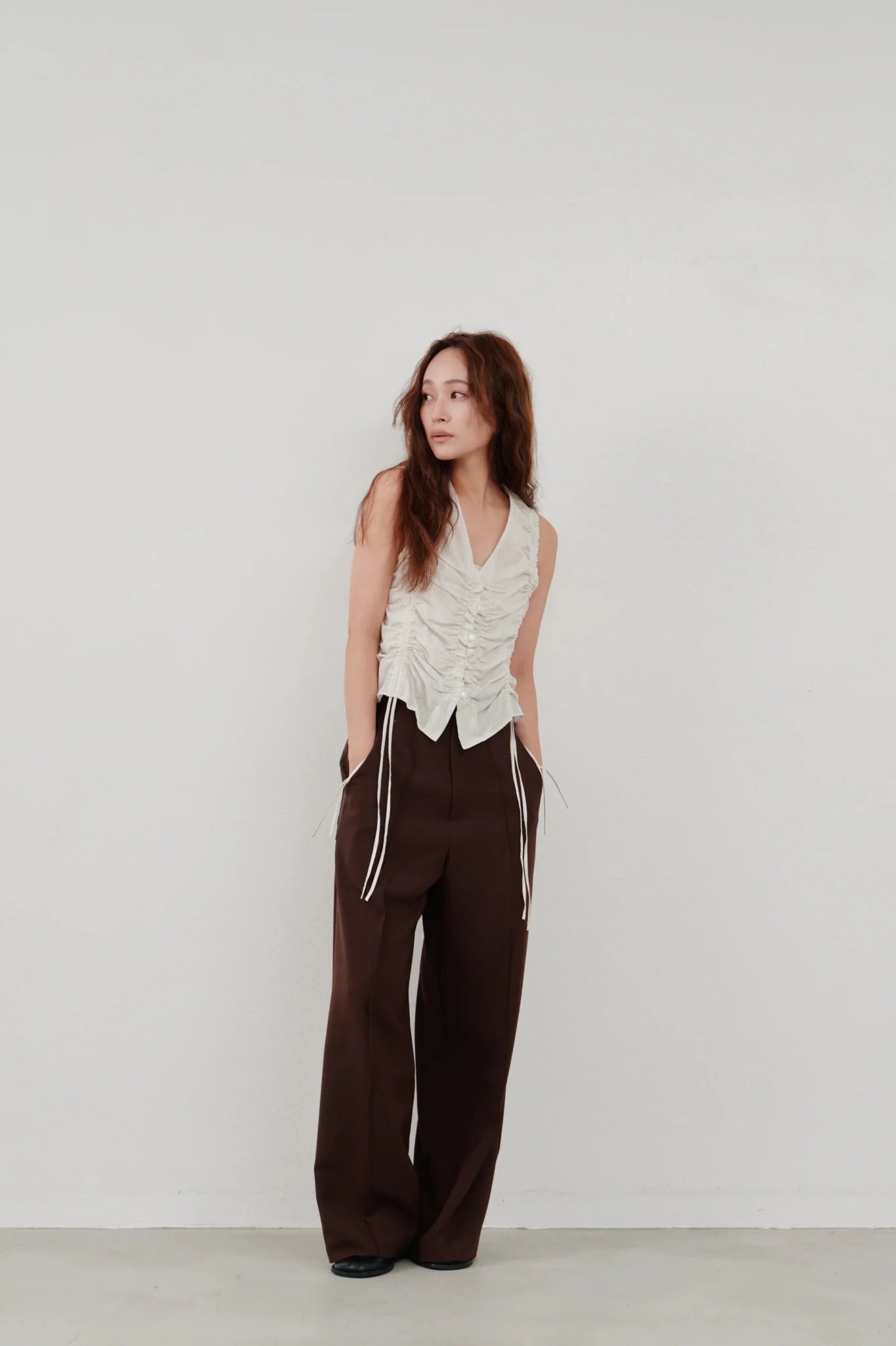 【Hella 2026 SPRING/SUMMER】gather stripe top - Champdelarose