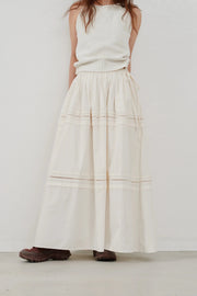 【Hella 2026 SPRING/SUMMER】ladder lace gather skirt - Champdelarose