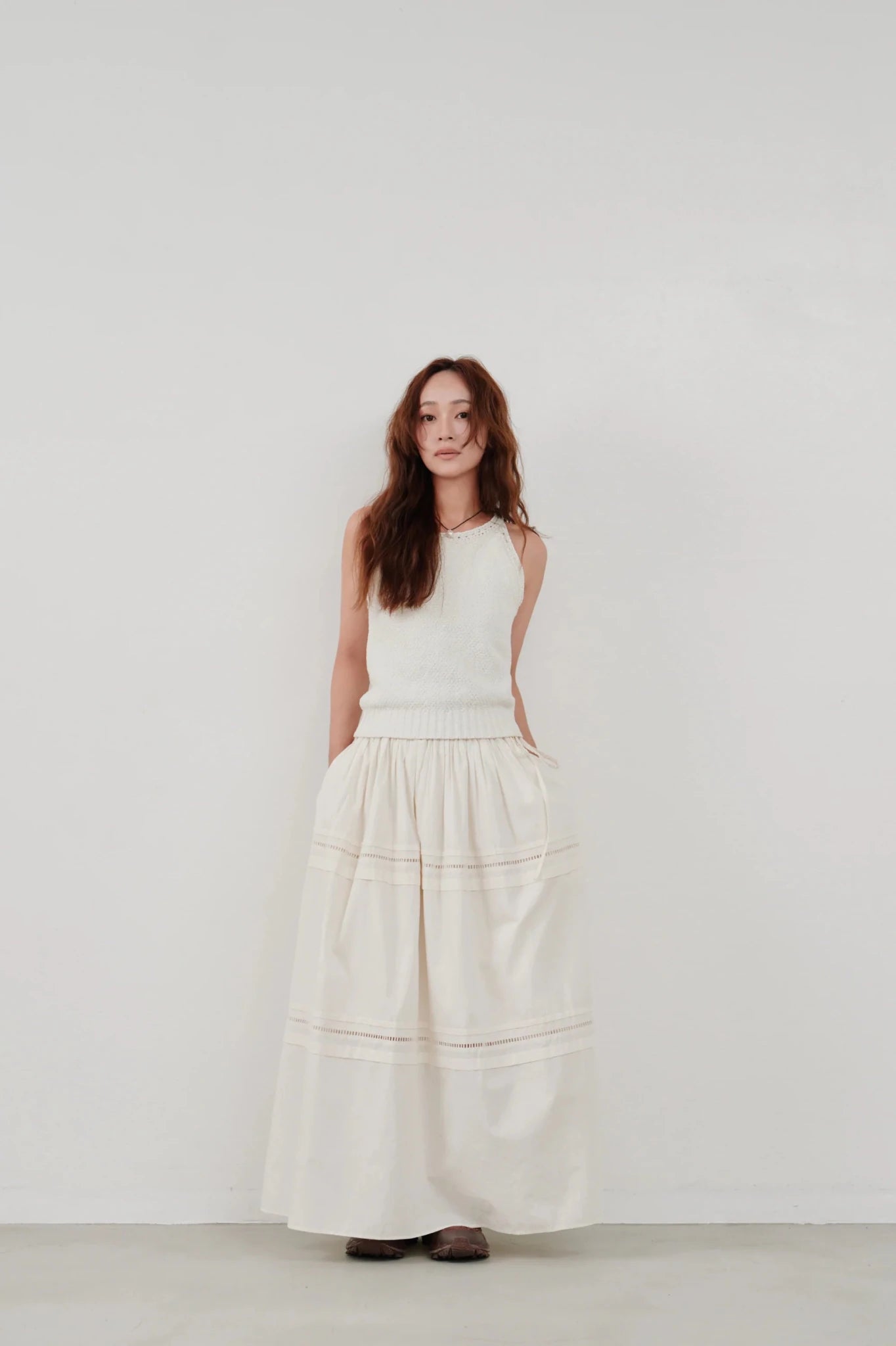 【Hella 2026 SPRING/SUMMER】ladder lace gather skirt - Champdelarose