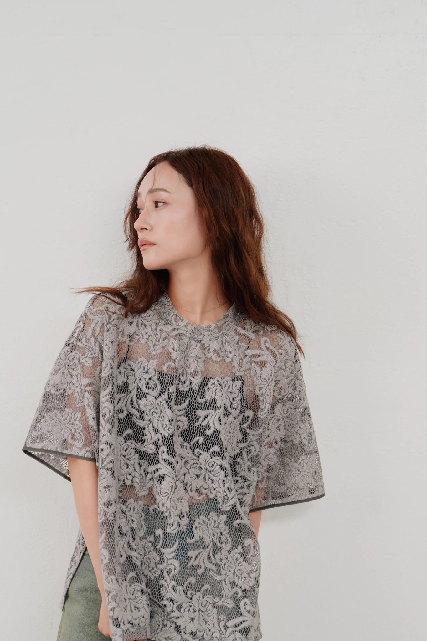 【Hella 2026 SPRING/SUMMER】rascel lace half sleeve top - Champdelarose