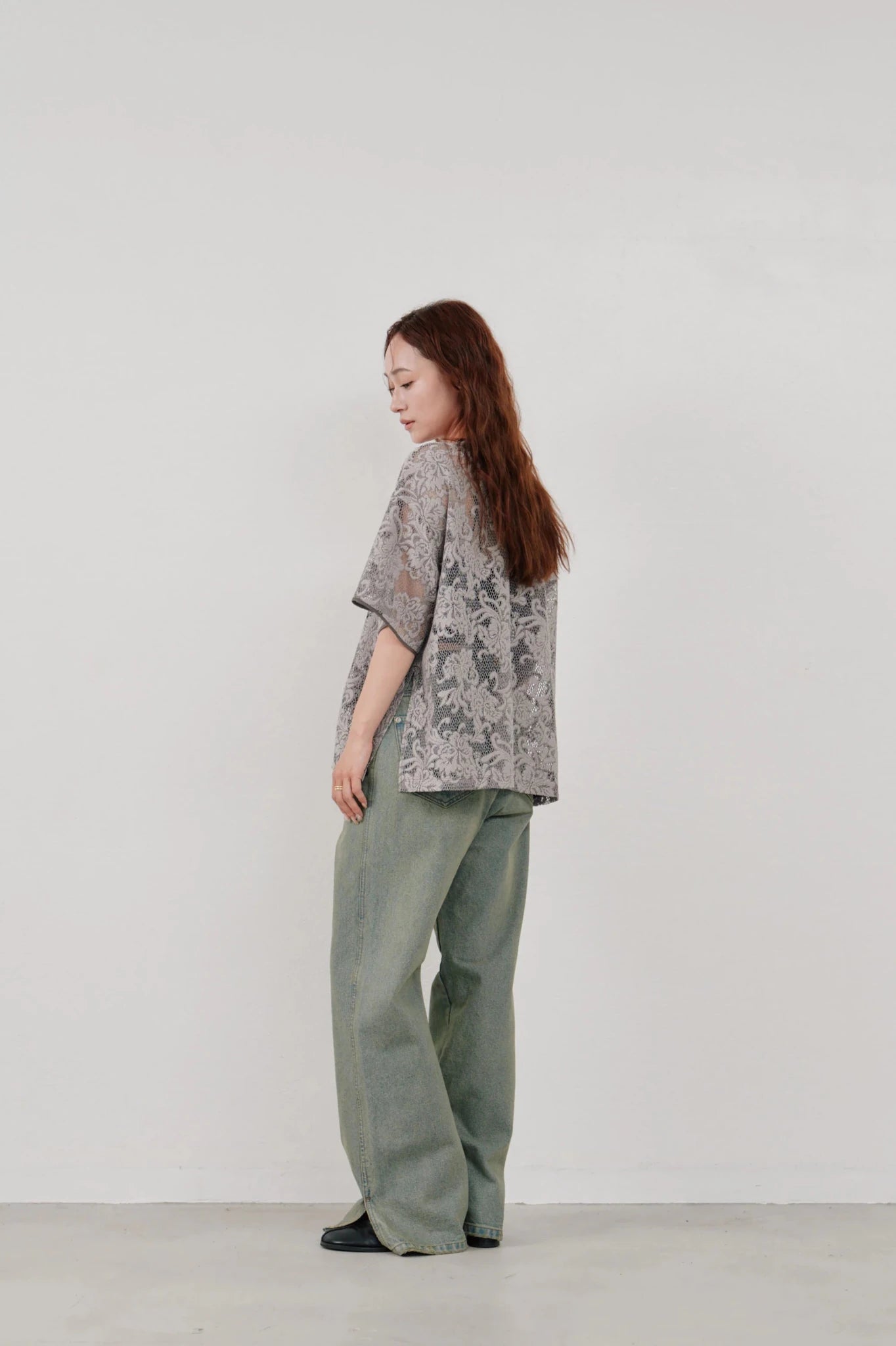 【Hella 2026 SPRING/SUMMER】rascel lace half sleeve top - Champdelarose