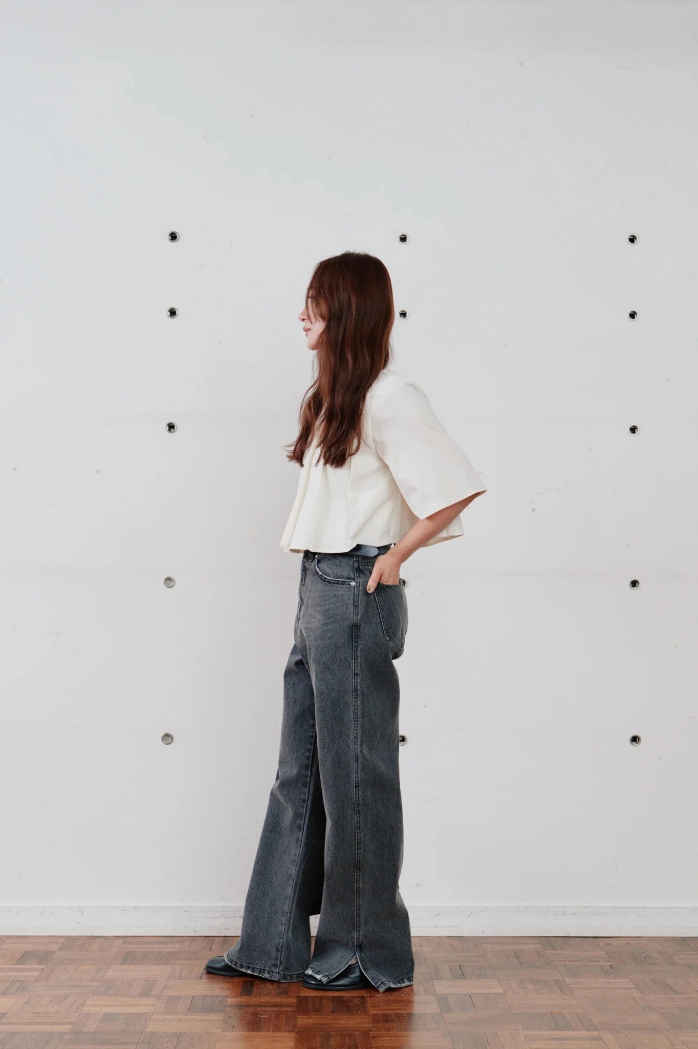 【Hella 2026 SPRING/SUMMER】unbrella pleats cropped top - Champdelarose