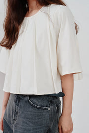 【Hella 2026 SPRING/SUMMER】unbrella pleats cropped top - Champdelarose