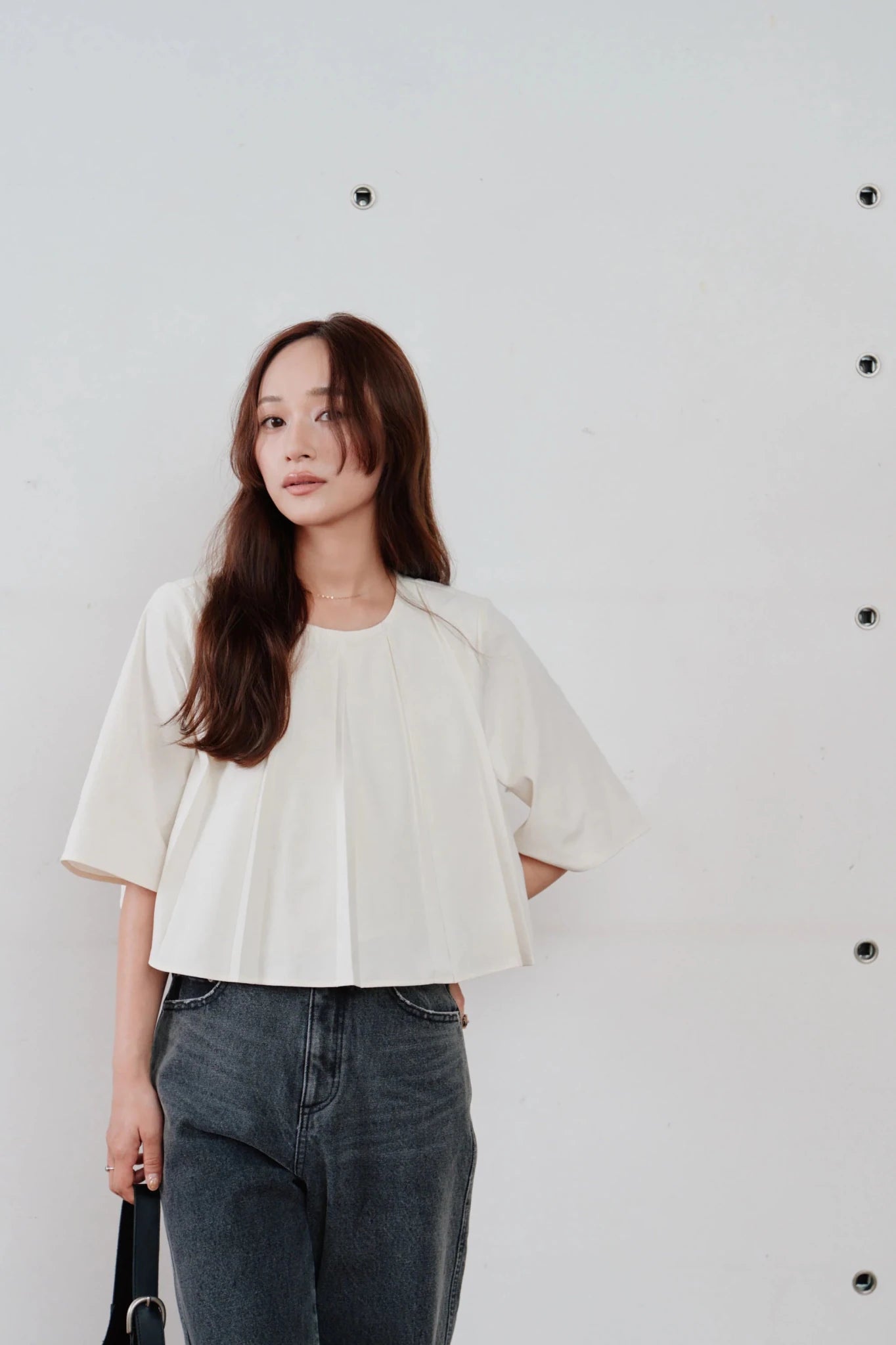 【Hella 2026 SPRING/SUMMER】unbrella pleats cropped top - Champdelarose