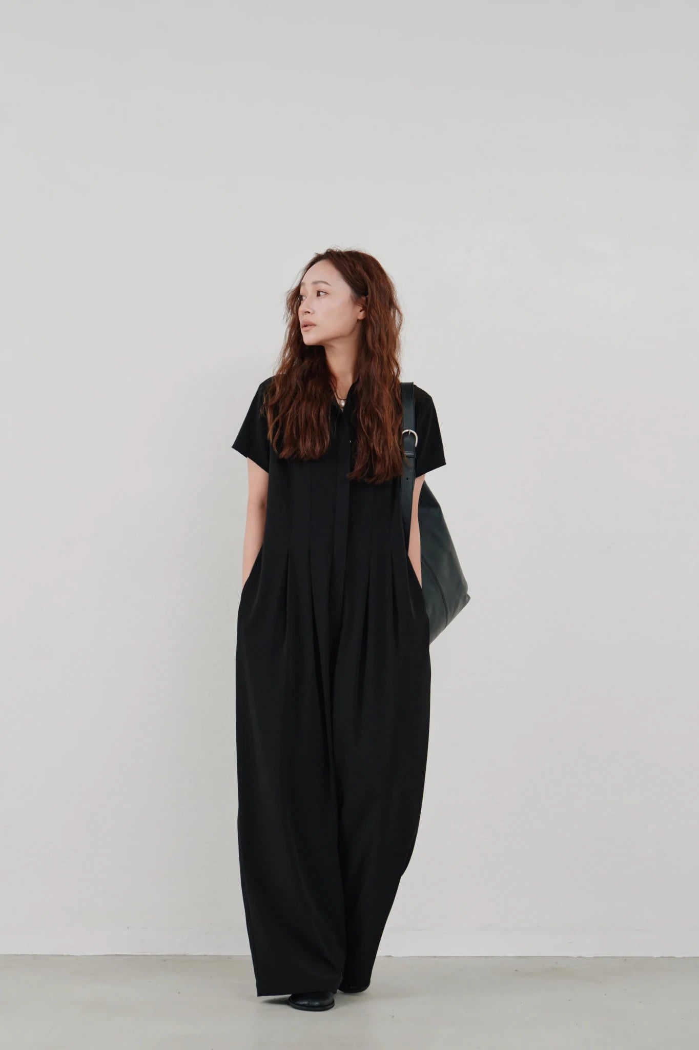 【Hella 2026 SPRING/SUMMER】wide tuck jumpsuit - Champdelarose