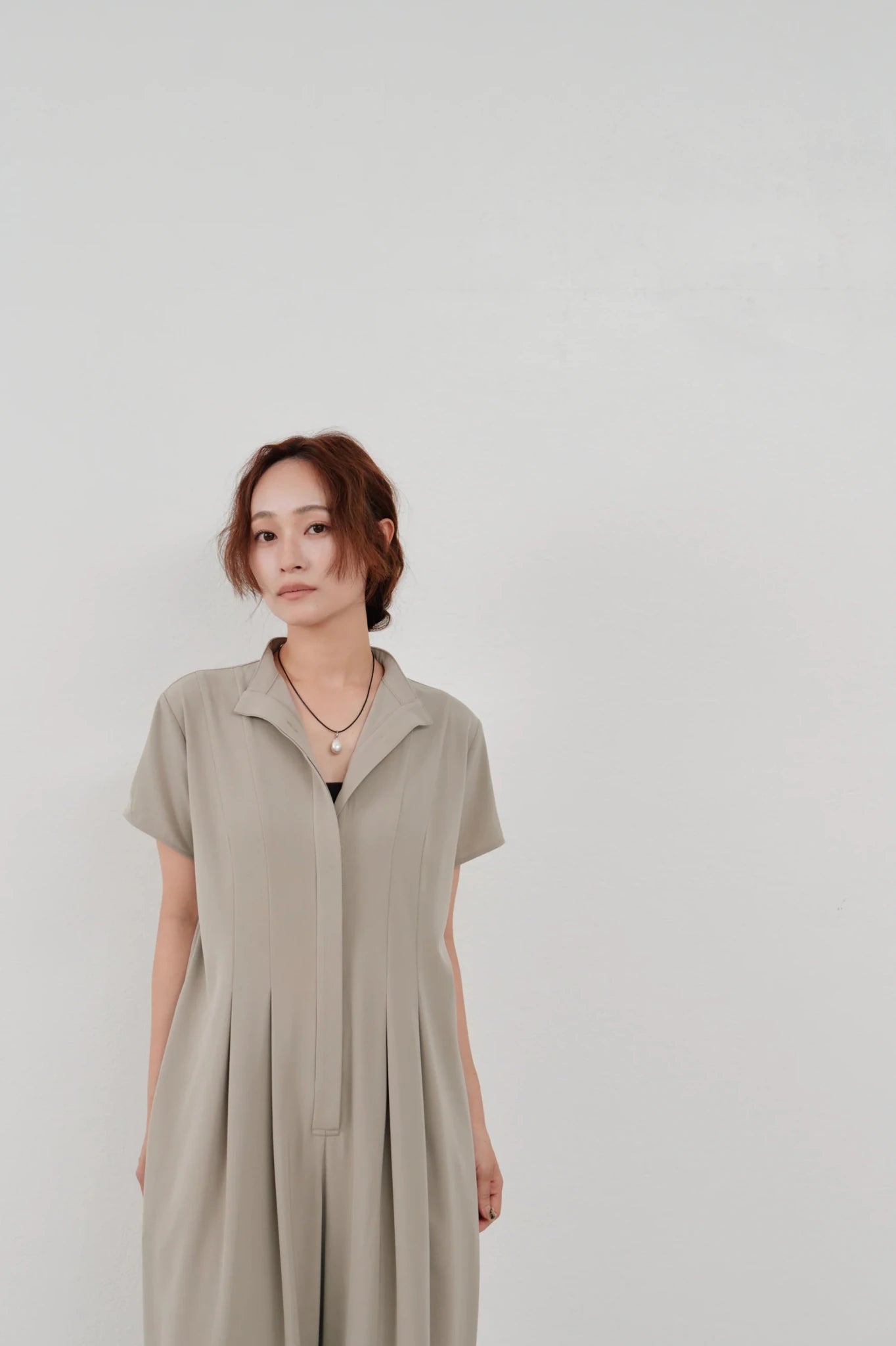 【Hella 2026 SPRING/SUMMER】wide tuck jumpsuit - Champdelarose