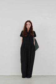 【Hella 2026 SPRING/SUMMER】wide tuck jumpsuit - Champdelarose