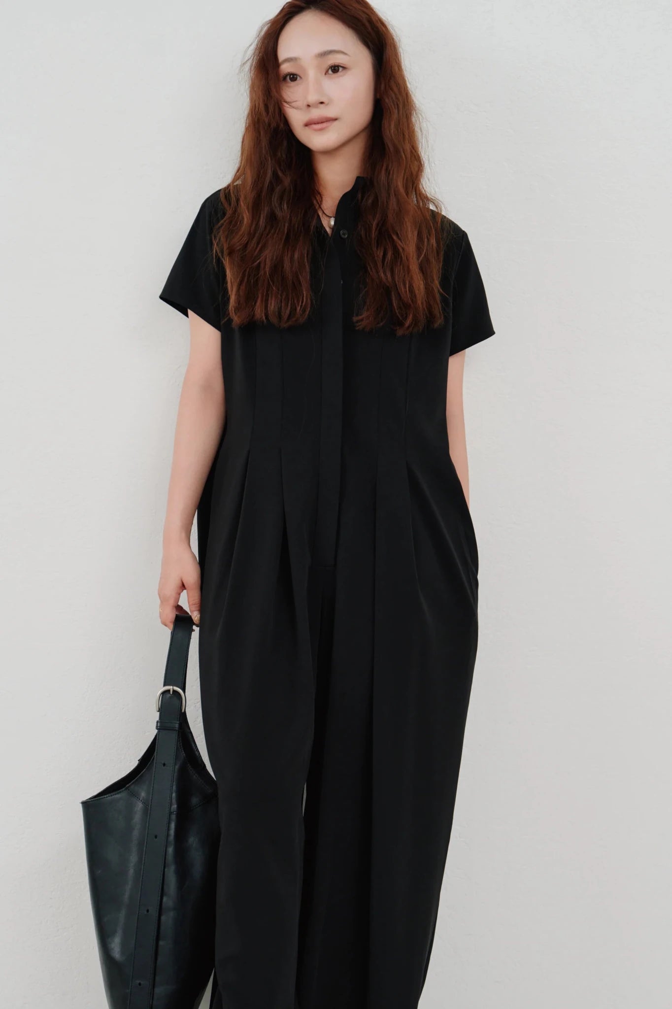 【Hella 2026 SPRING/SUMMER】wide tuck jumpsuit - Champdelarose