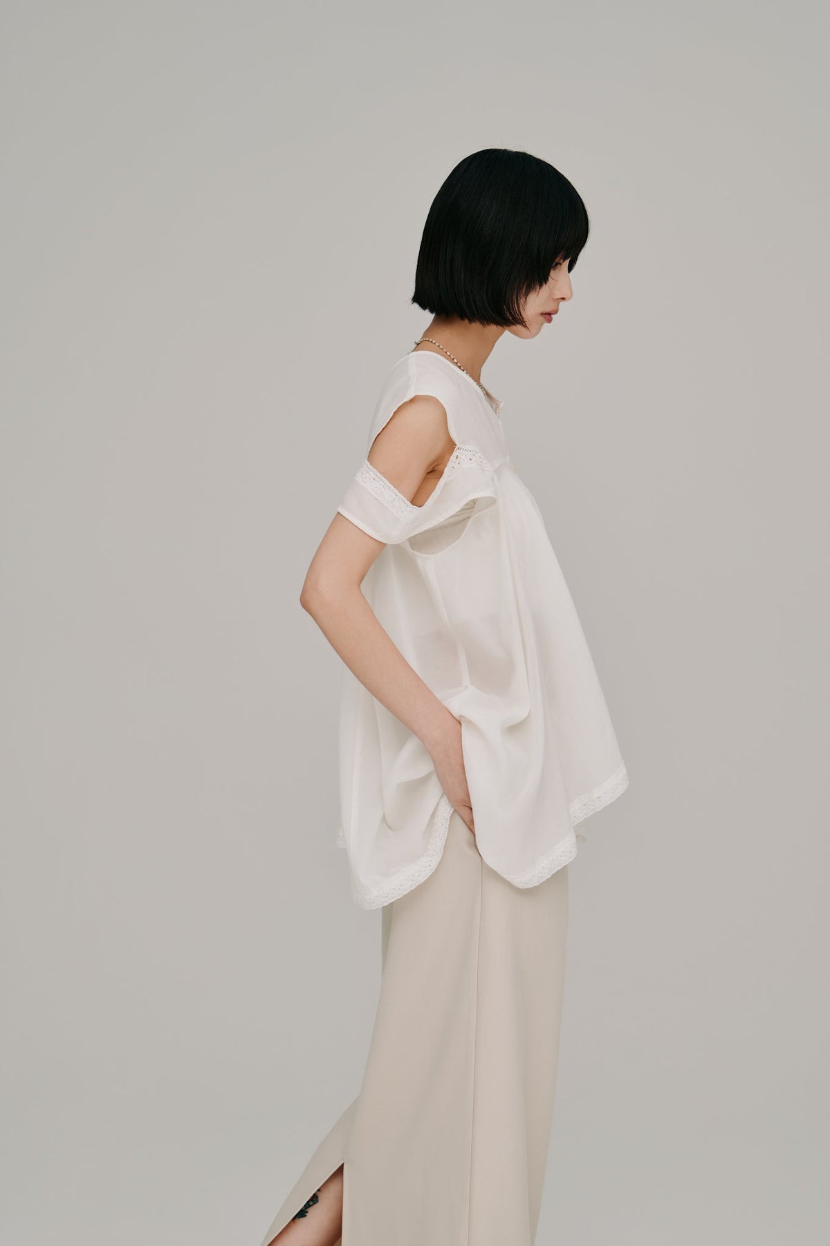 【Hella 2027 SS】cold shoulder lace top - 5月下旬頃発送 - Champdelarose