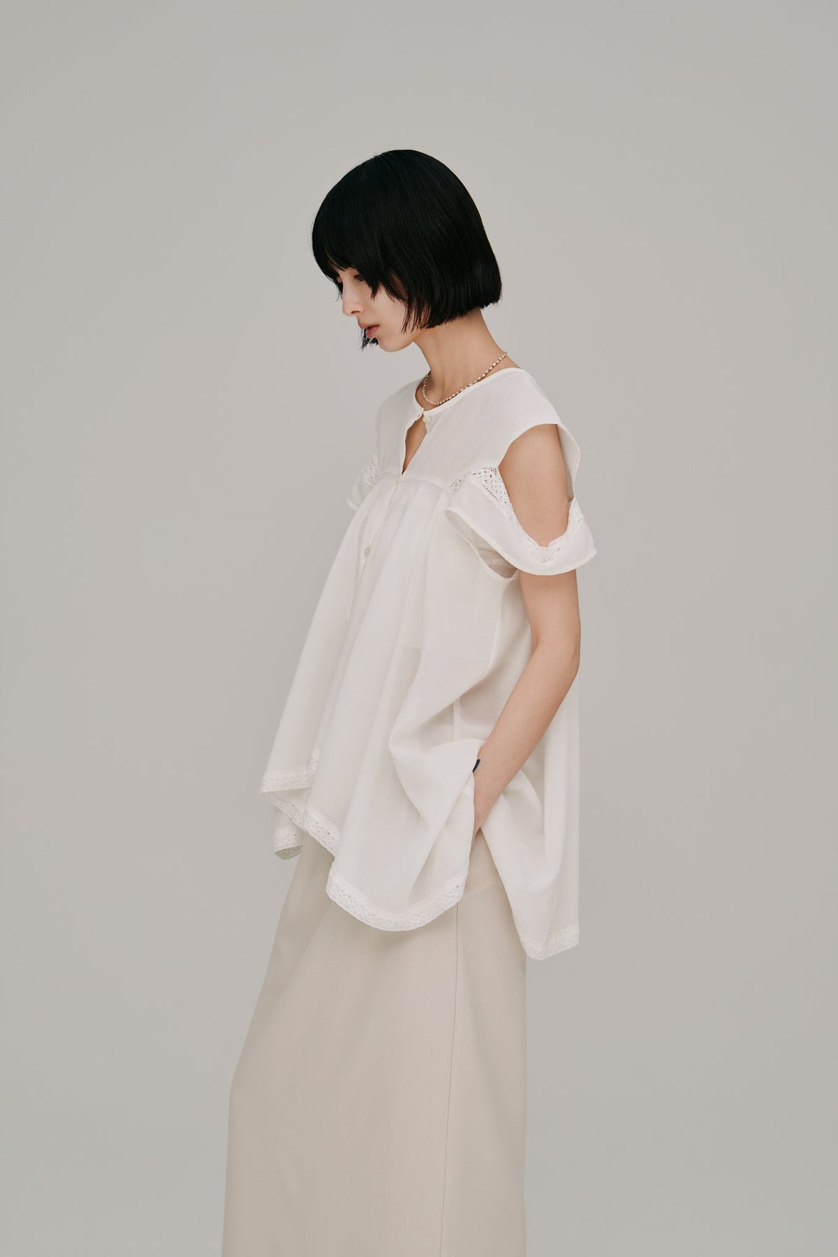 【Hella 2027 SS】cold shoulder lace top - 5月下旬頃発送 - Champdelarose