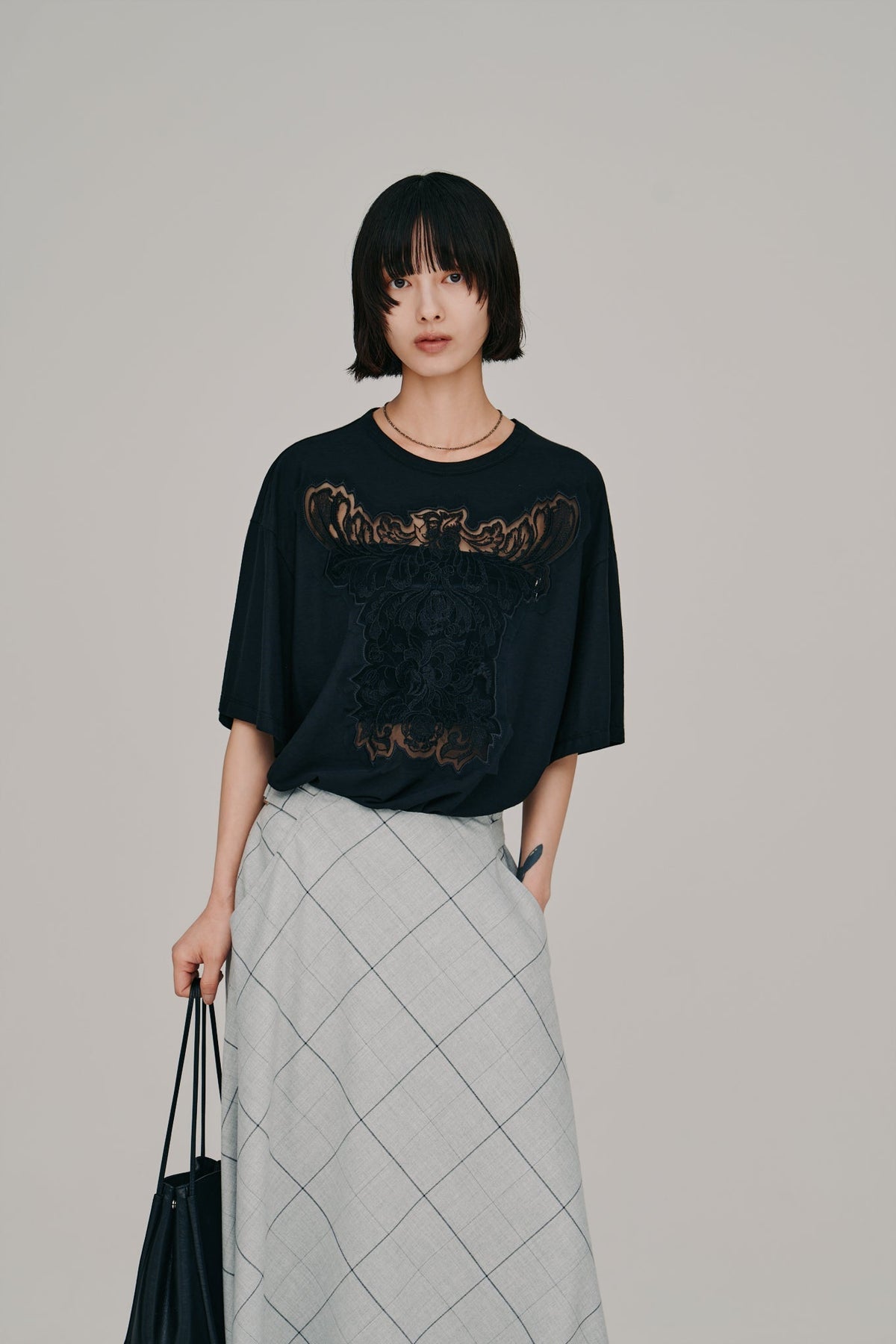 【Hella 2027 SS】embroidery over tee - 5月下旬頃発送 - Champdelarose