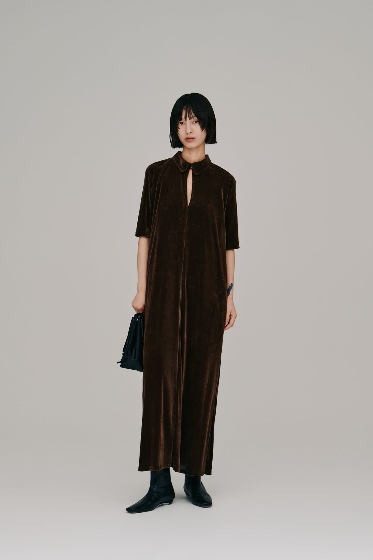 【Hella 2027 SS】flocked tulle keyhole dress - 3月下旬頃発送 - Champdelarose