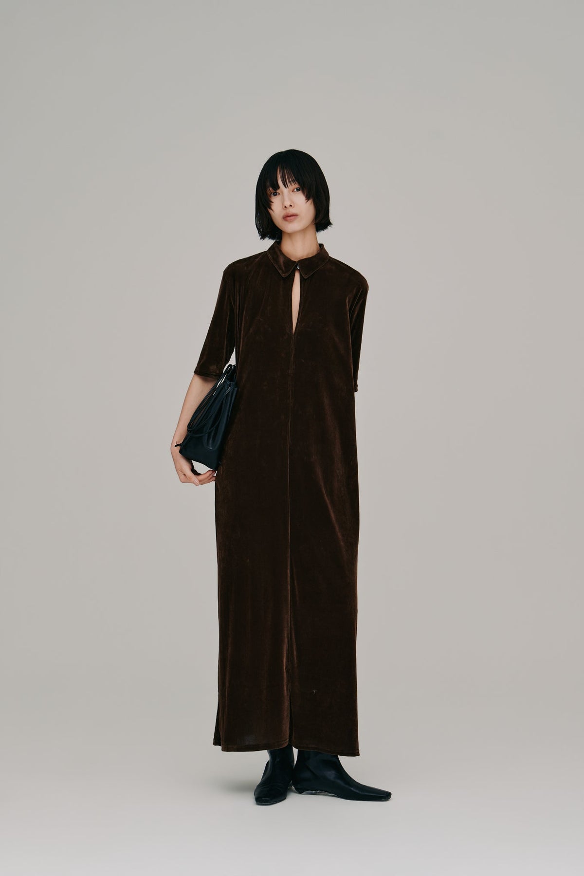 【Hella 2027 SS】flocked tulle keyhole dress - 3月下旬頃発送 - Champdelarose