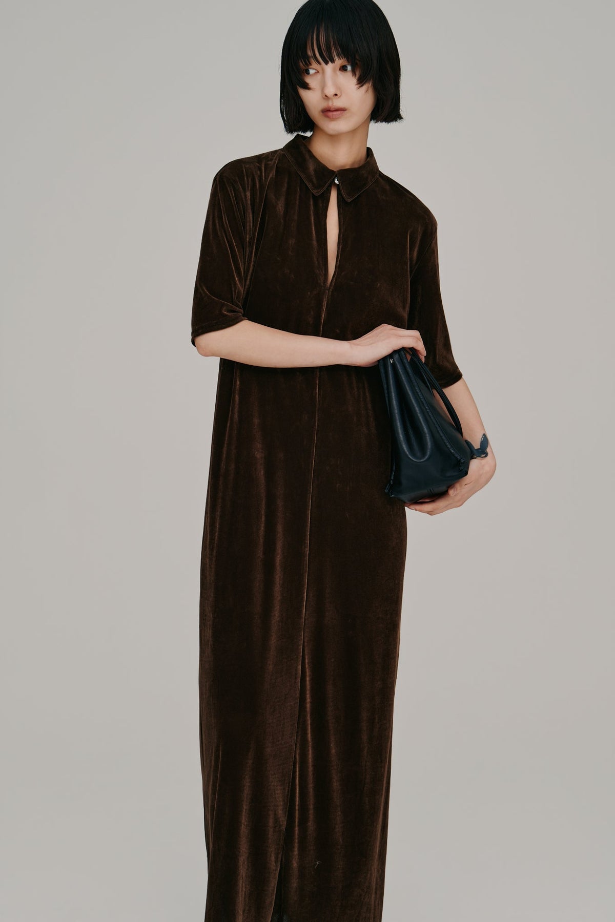 【Hella 2027 SS】flocked tulle keyhole dress - 3月下旬頃発送 - Champdelarose