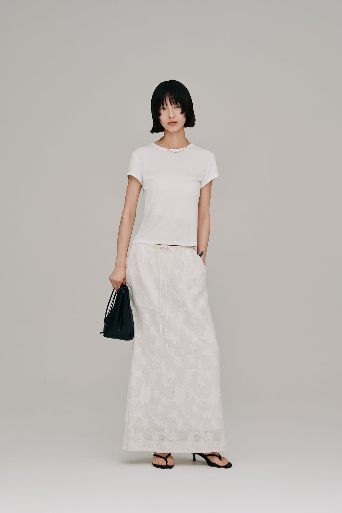 【Hella 2027 SS】flower jacquard skirt - 5月下旬頃発送 - Champdelarose