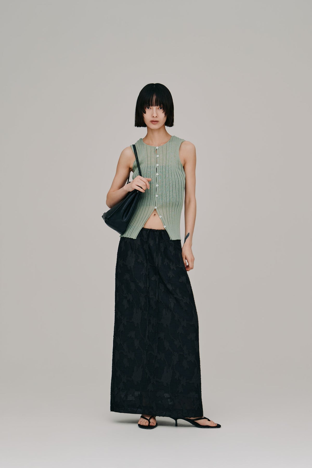 【Hella 2027 SS】flower jacquard skirt - 5月下旬頃発送 - Champdelarose