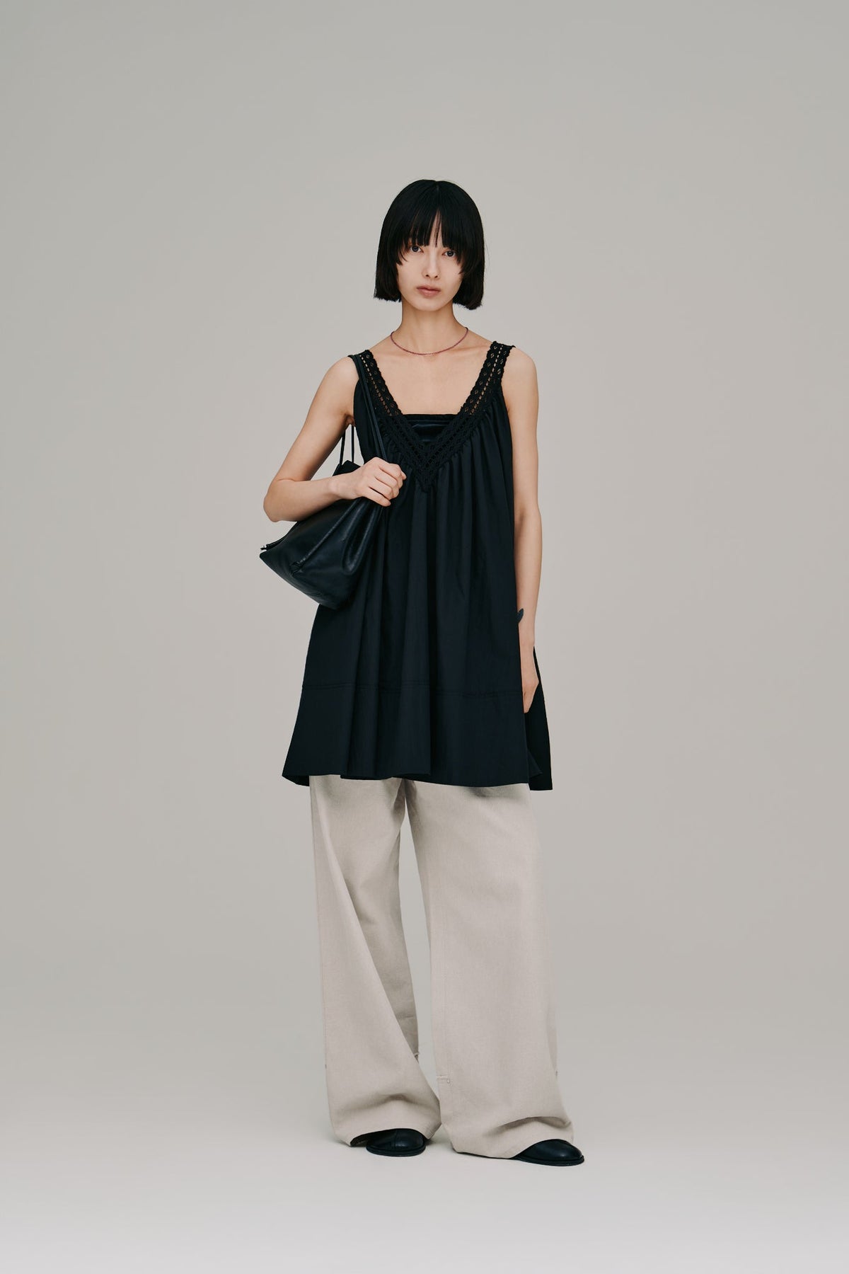 【Hella 2027 SS】lace trim gather tunic - 3月下旬頃発送 - Champdelarose