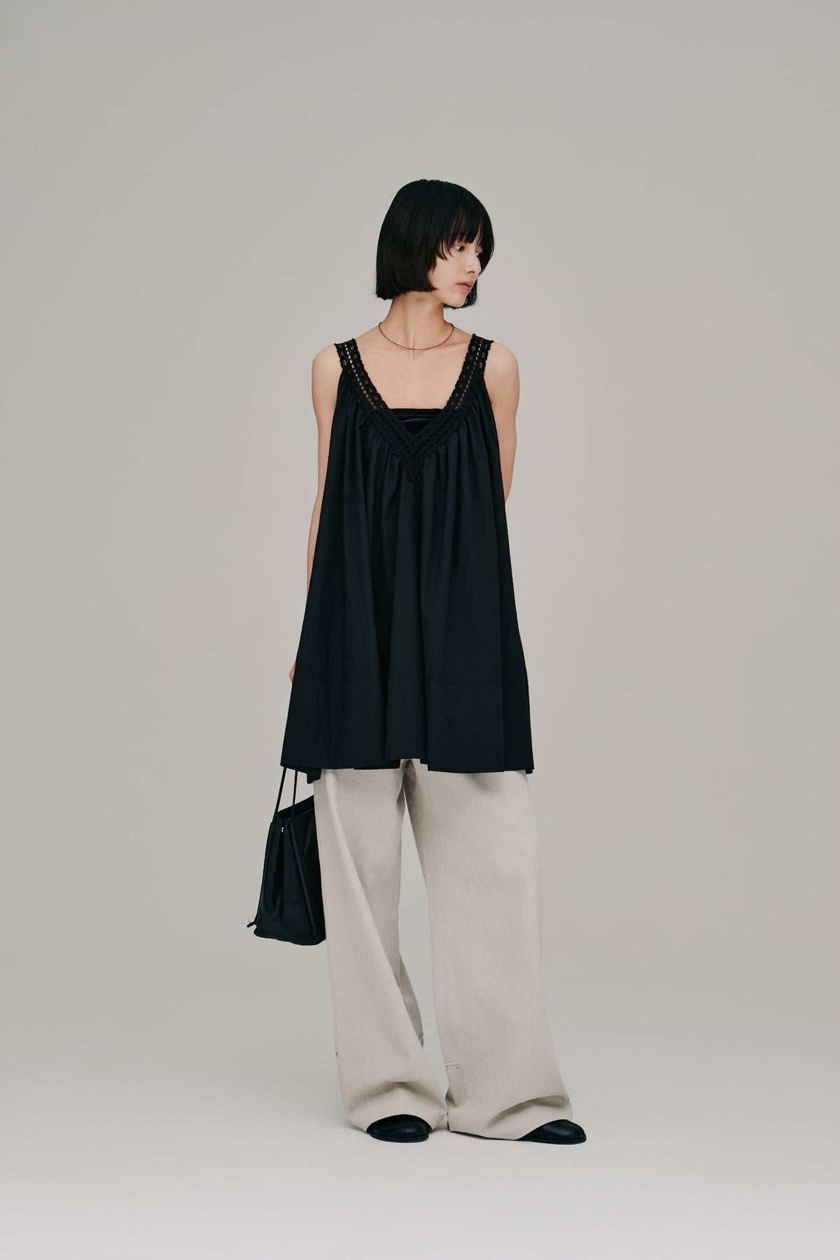 【Hella 2027 SS】lace trim gather tunic - 3月下旬頃発送 - Champdelarose