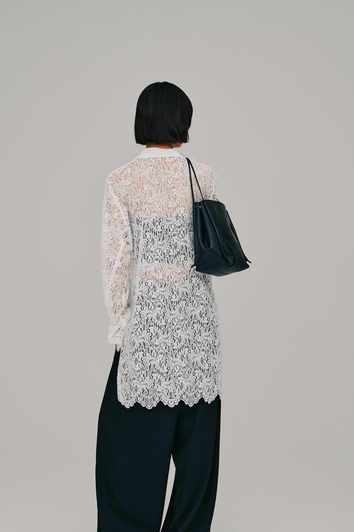 【Hella 2027 SS】scalloped lace shirt - 4月下旬頃発送 - Champdelarose