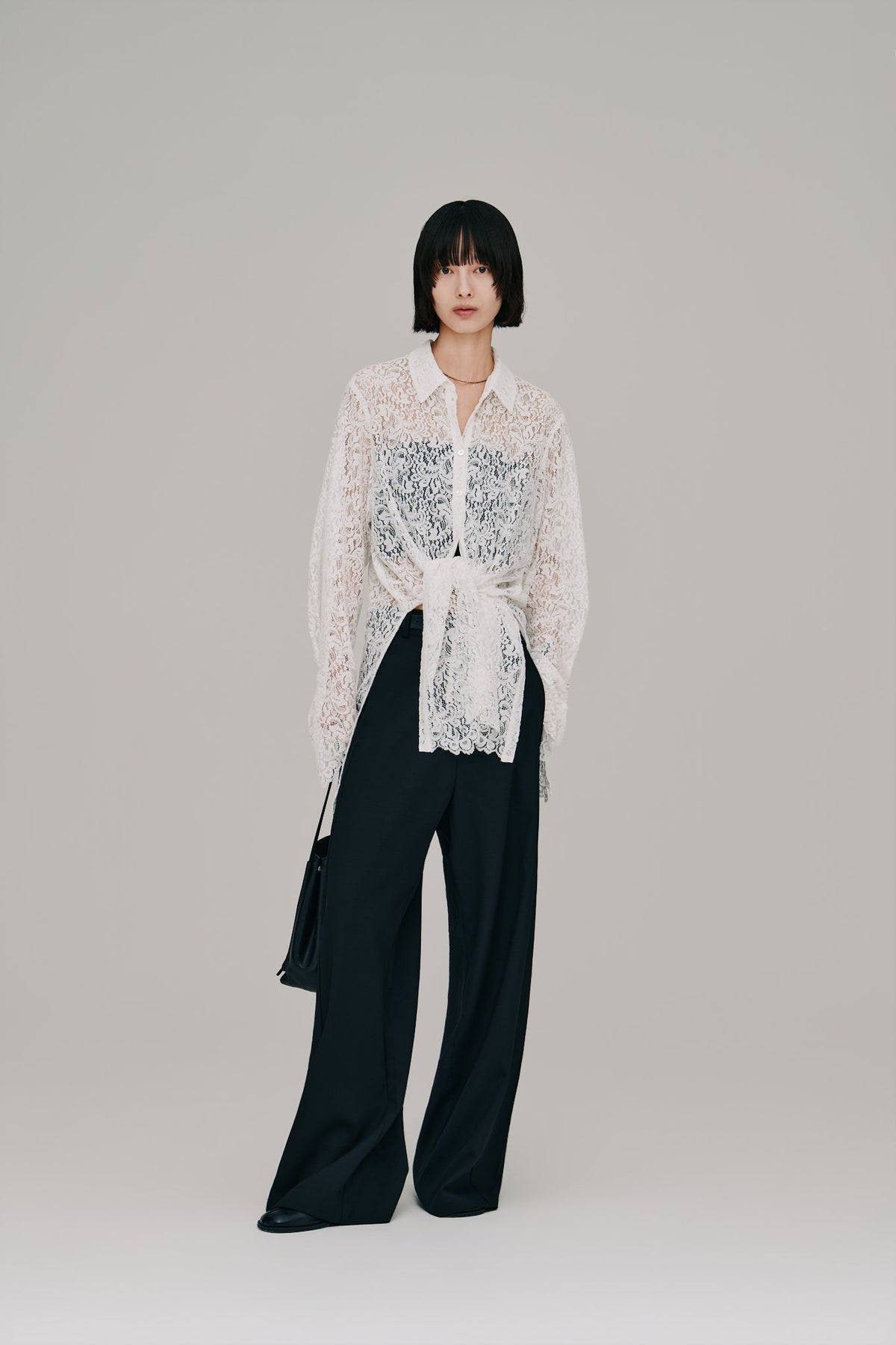 【Hella 2027 SS】scalloped lace shirt - 4月下旬頃発送 - Champdelarose