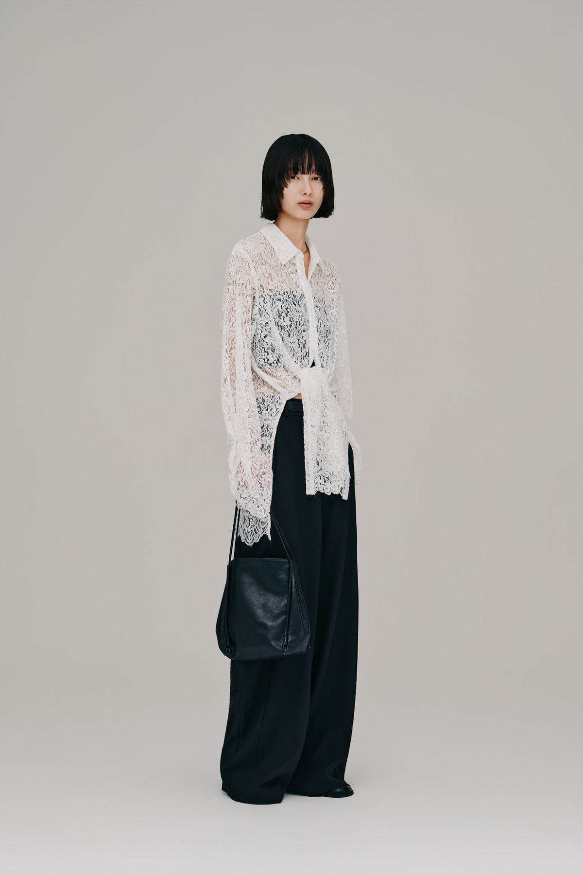 【Hella 2027 SS】scalloped lace shirt - 4月下旬頃発送 - Champdelarose