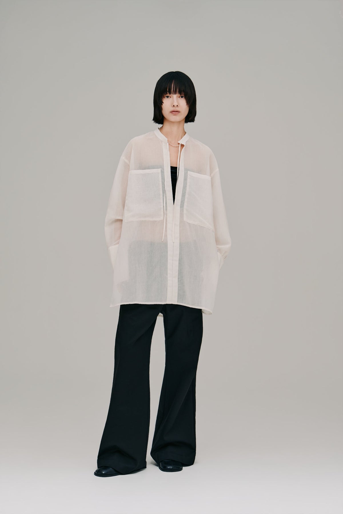 【Hella 2027 SS】sheer pullover shirt - 5月下旬頃発送 - Champdelarose