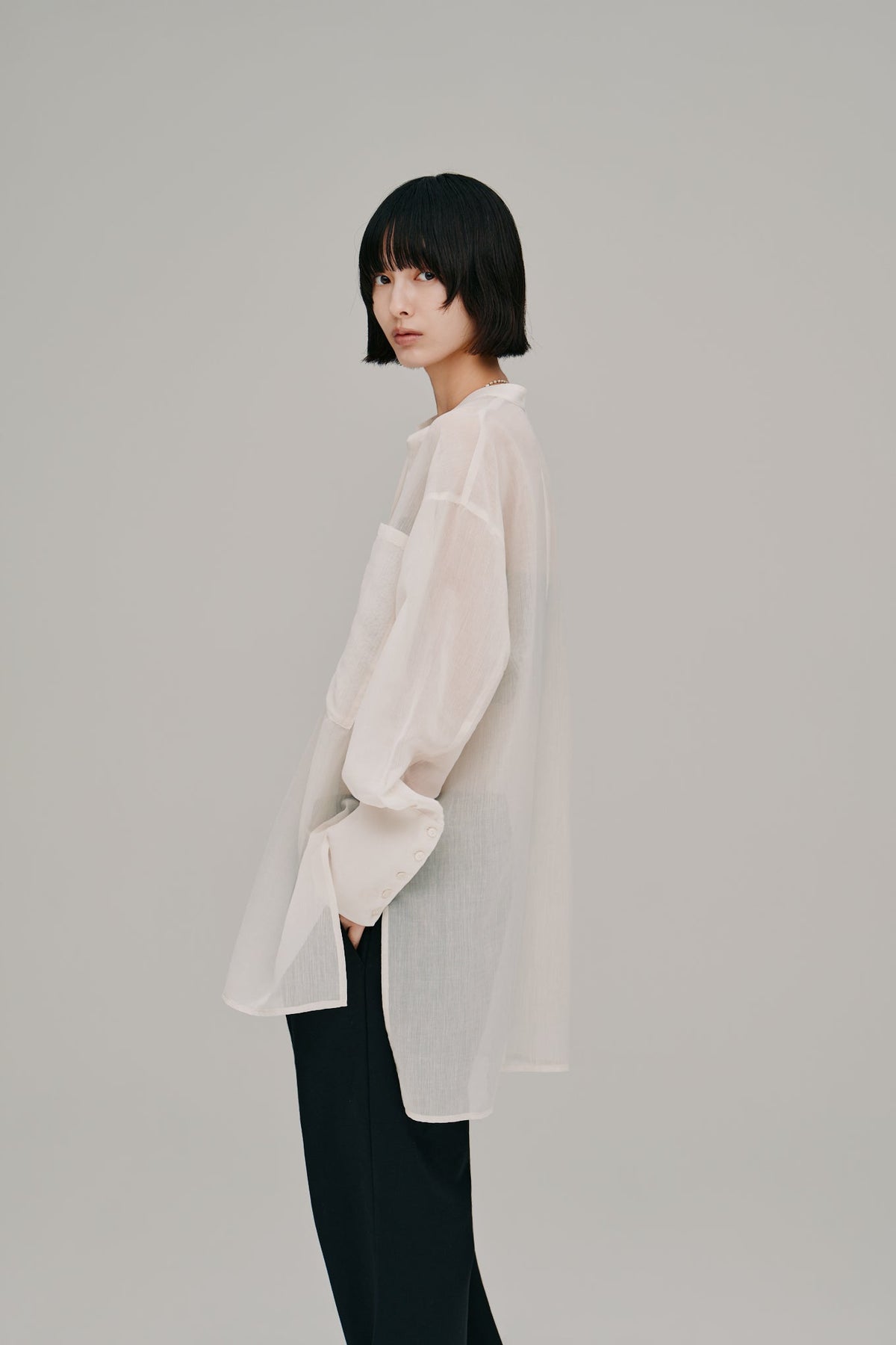 【Hella 2027 SS】sheer pullover shirt - 5月下旬頃発送 - Champdelarose