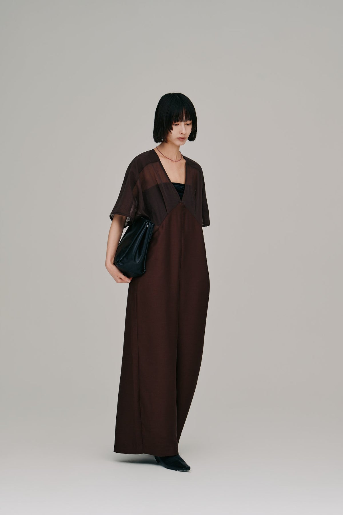 【Hella 2027 SS】sheer yoke jumpsuit - 3月下旬頃発送 - Champdelarose