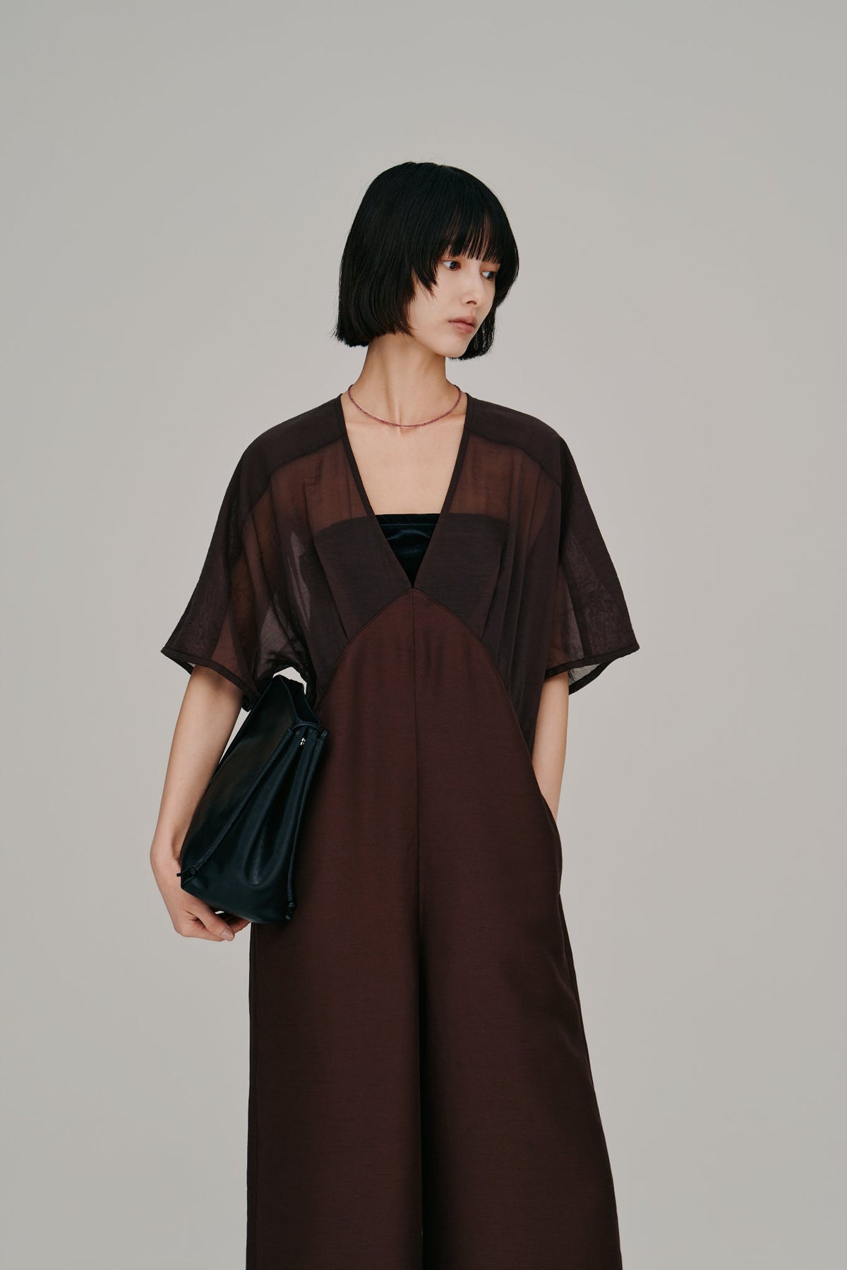 【Hella 2027 SS】sheer yoke jumpsuit - 3月下旬頃発送 - Champdelarose