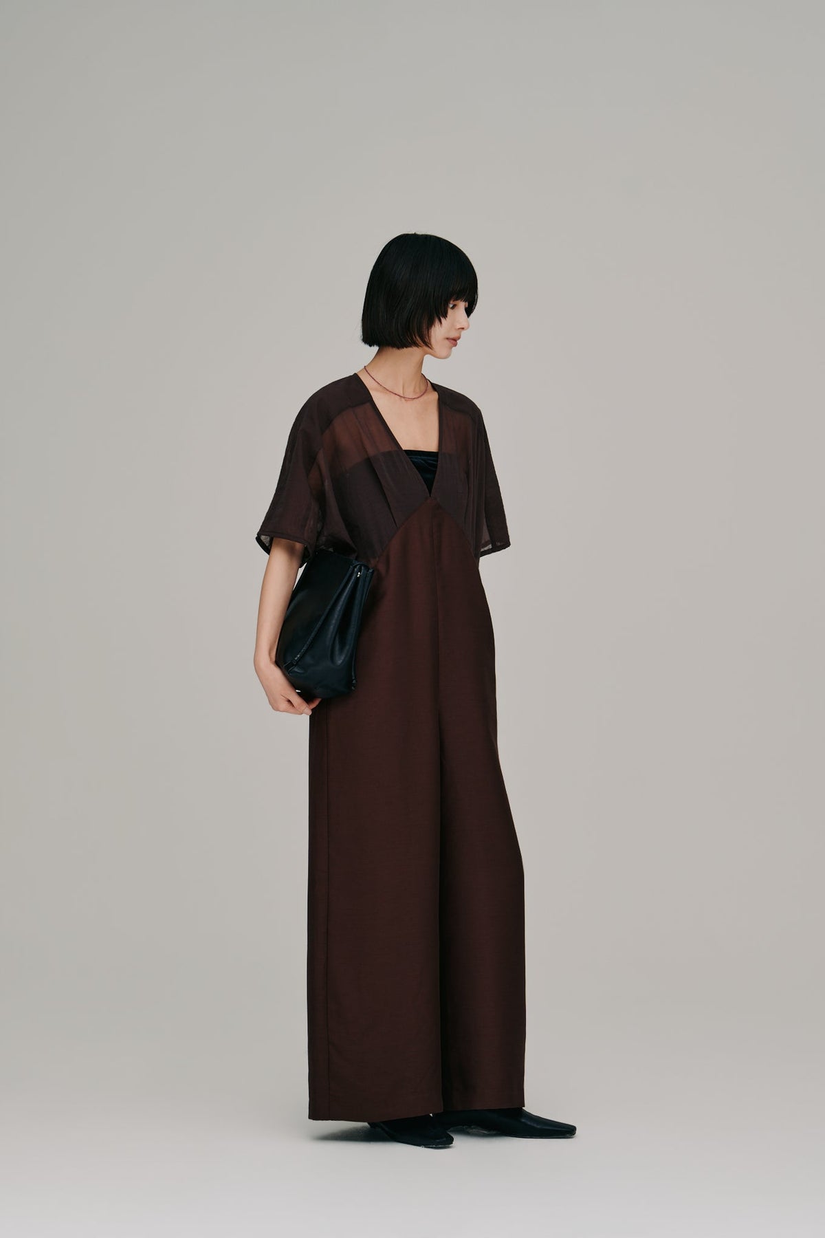 【Hella 2027 SS】sheer yoke jumpsuit - 3月下旬頃発送 - Champdelarose