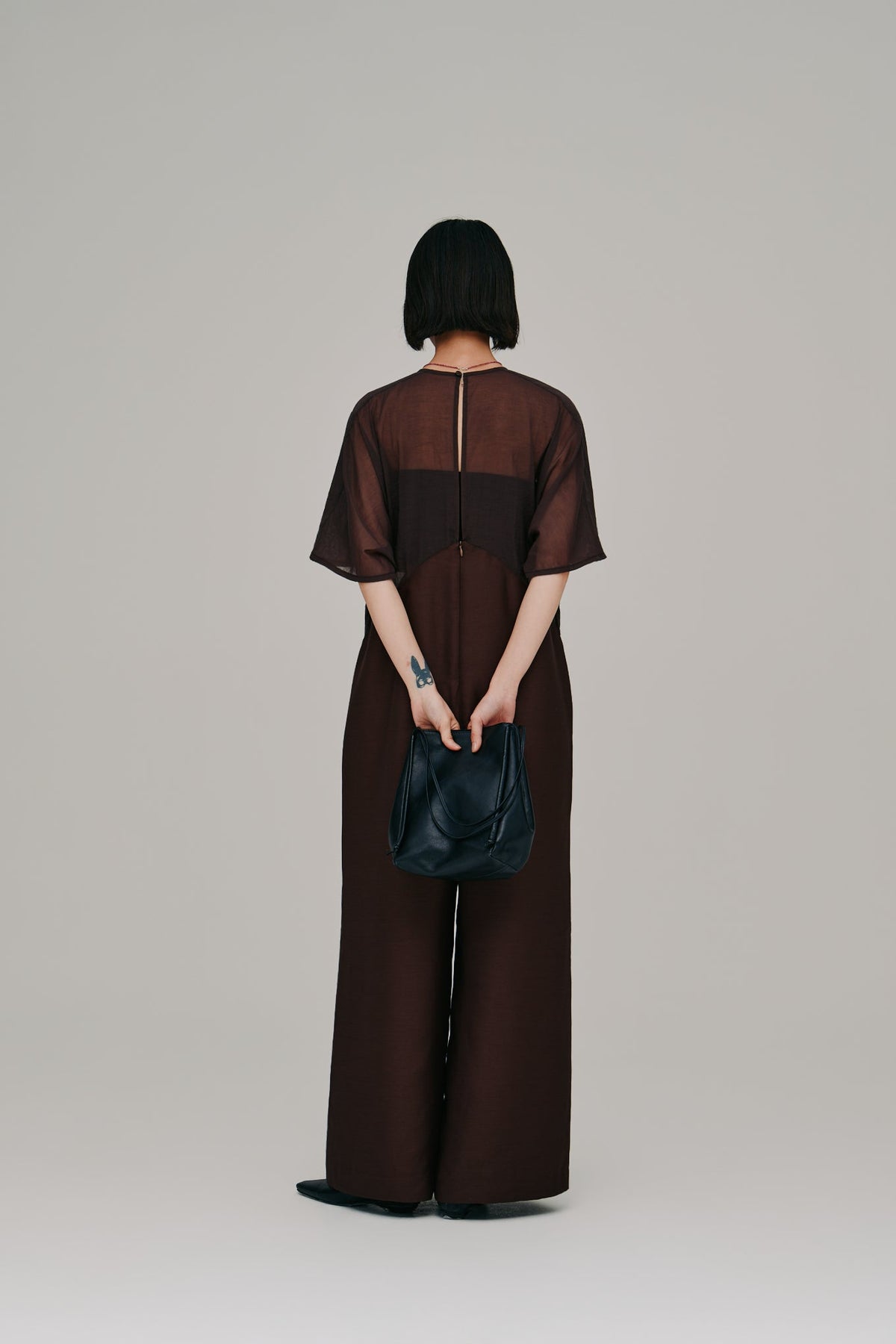 【Hella 2027 SS】sheer yoke jumpsuit - 3月下旬頃発送 - Champdelarose