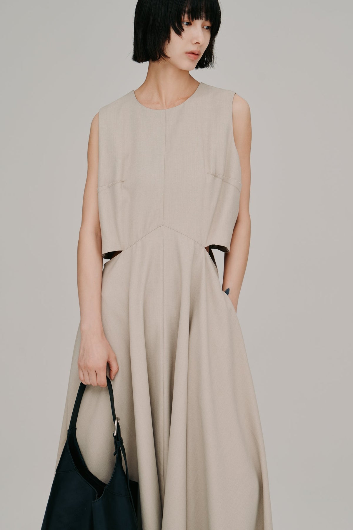 【Hella 2027 SS】side slash flare dress - 5月下旬頃発送 - Champdelarose