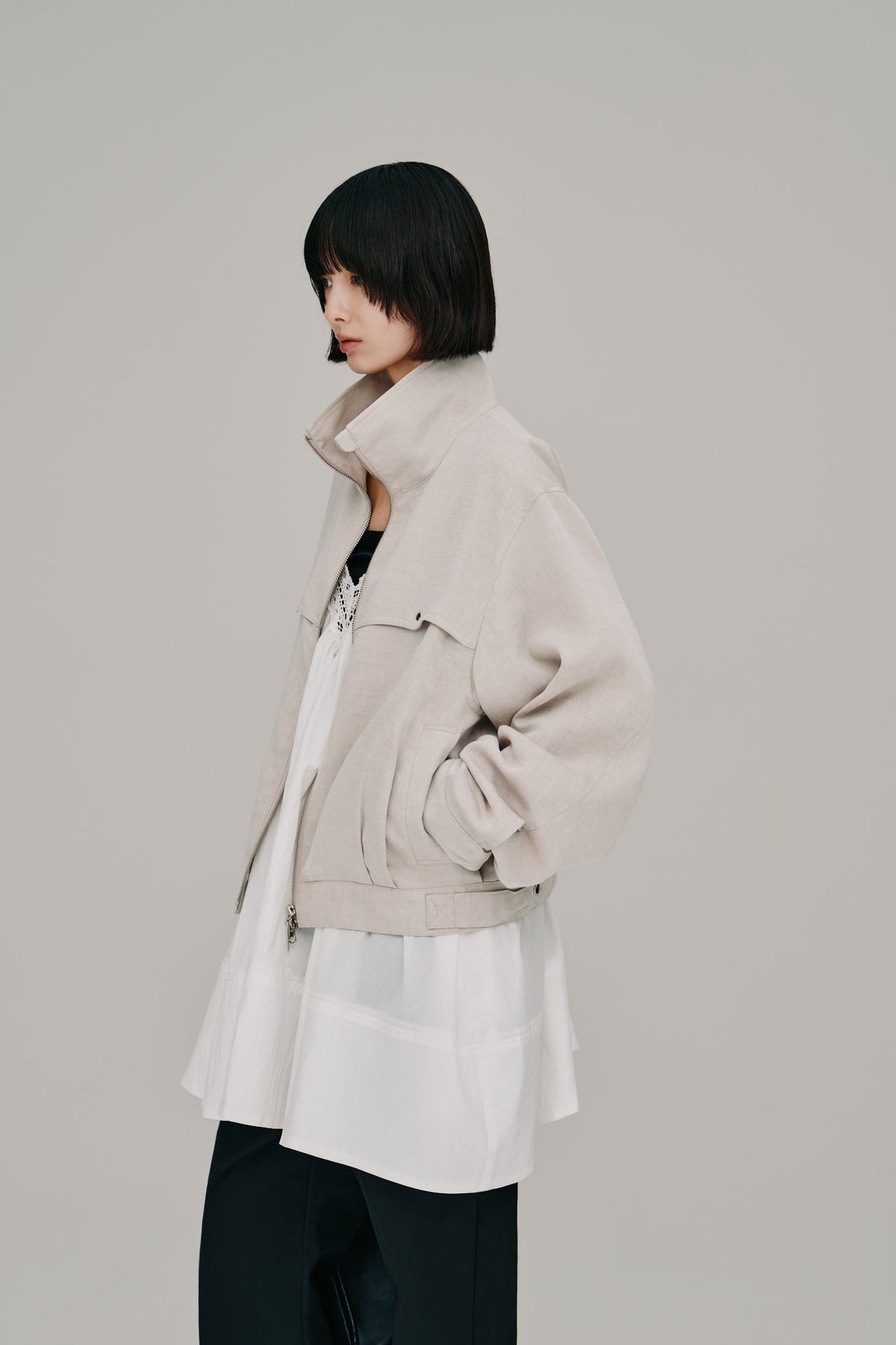 【Hella 2027 SS】stand collar blouson - 3月下旬頃発送 - Champdelarose