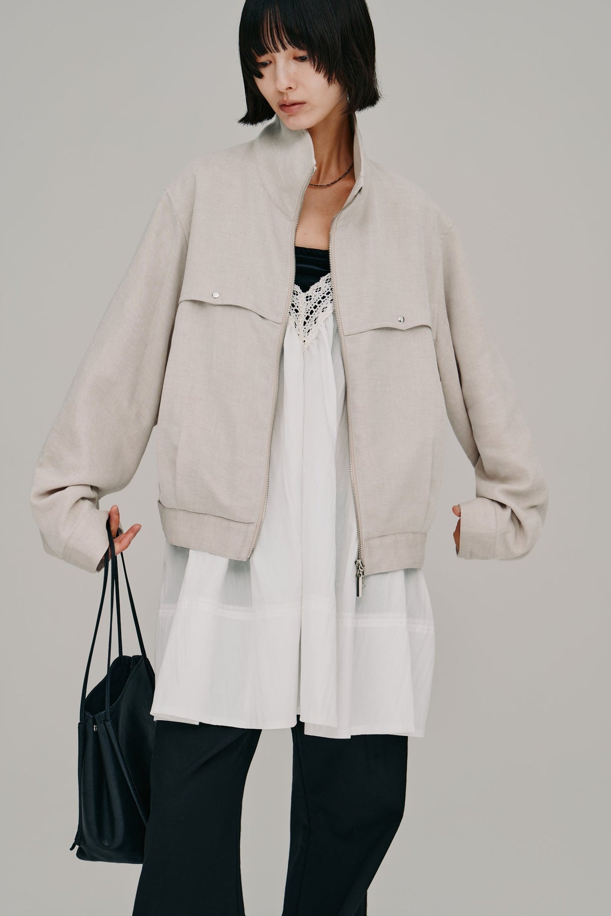 【Hella 2027 SS】stand collar blouson - 3月下旬頃発送 - Champdelarose