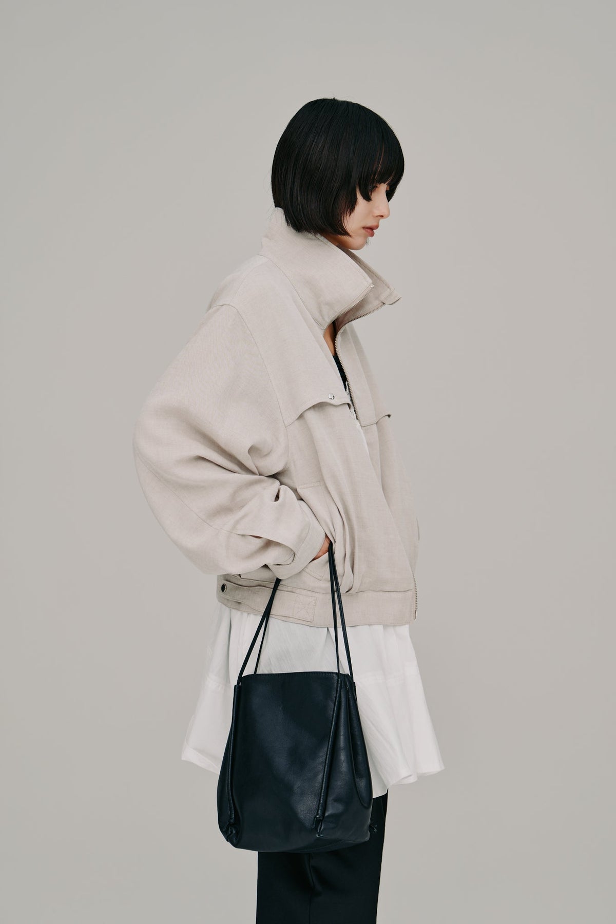 【Hella 2027 SS】stand collar blouson - 3月下旬頃発送 - Champdelarose