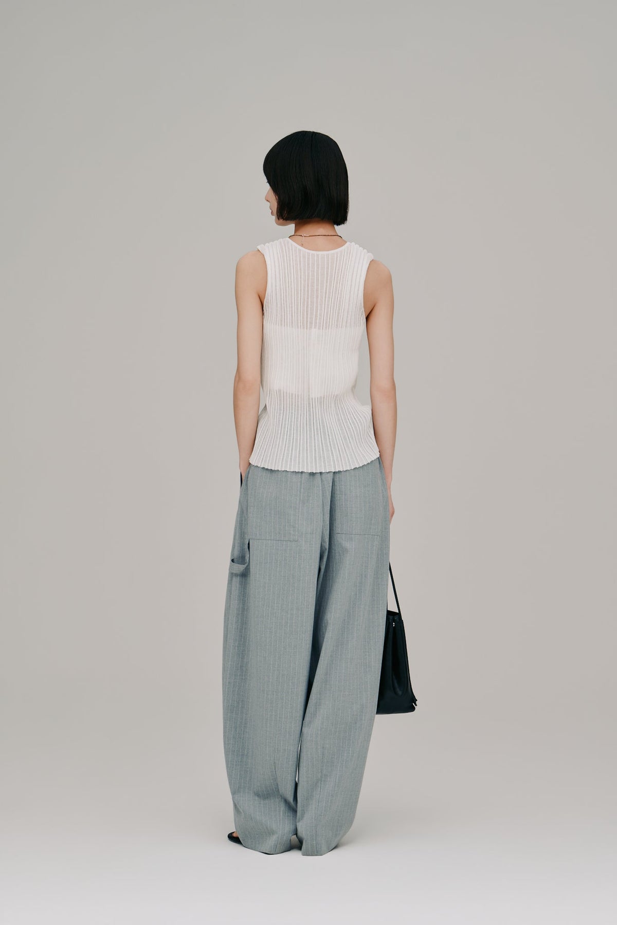 【Hella 2027 SS】stripe gather cocoon pants - 4月下旬頃発送 - Champdelarose