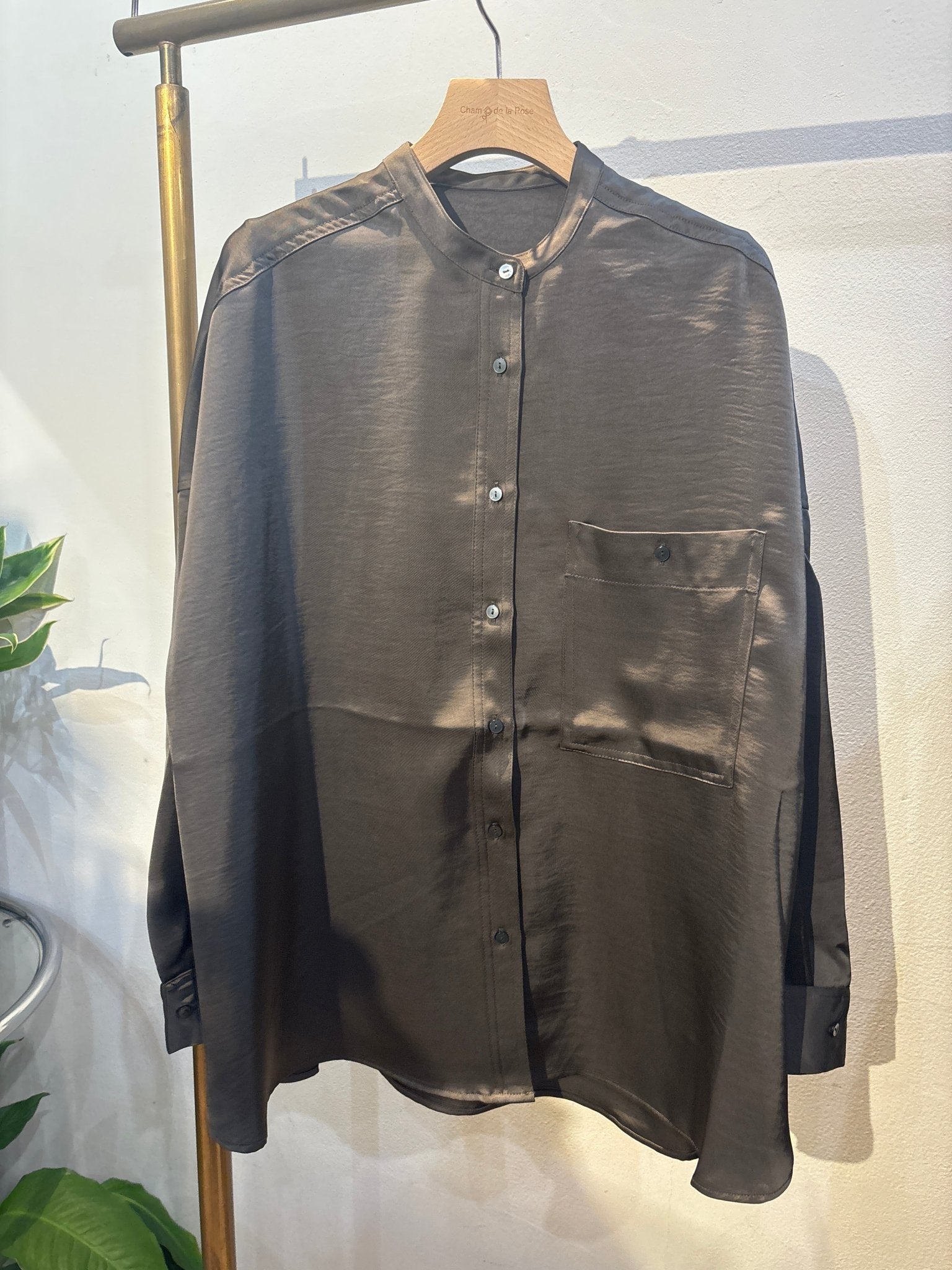 【hunch】マットサテンオーバーシャツ - Champdelarose