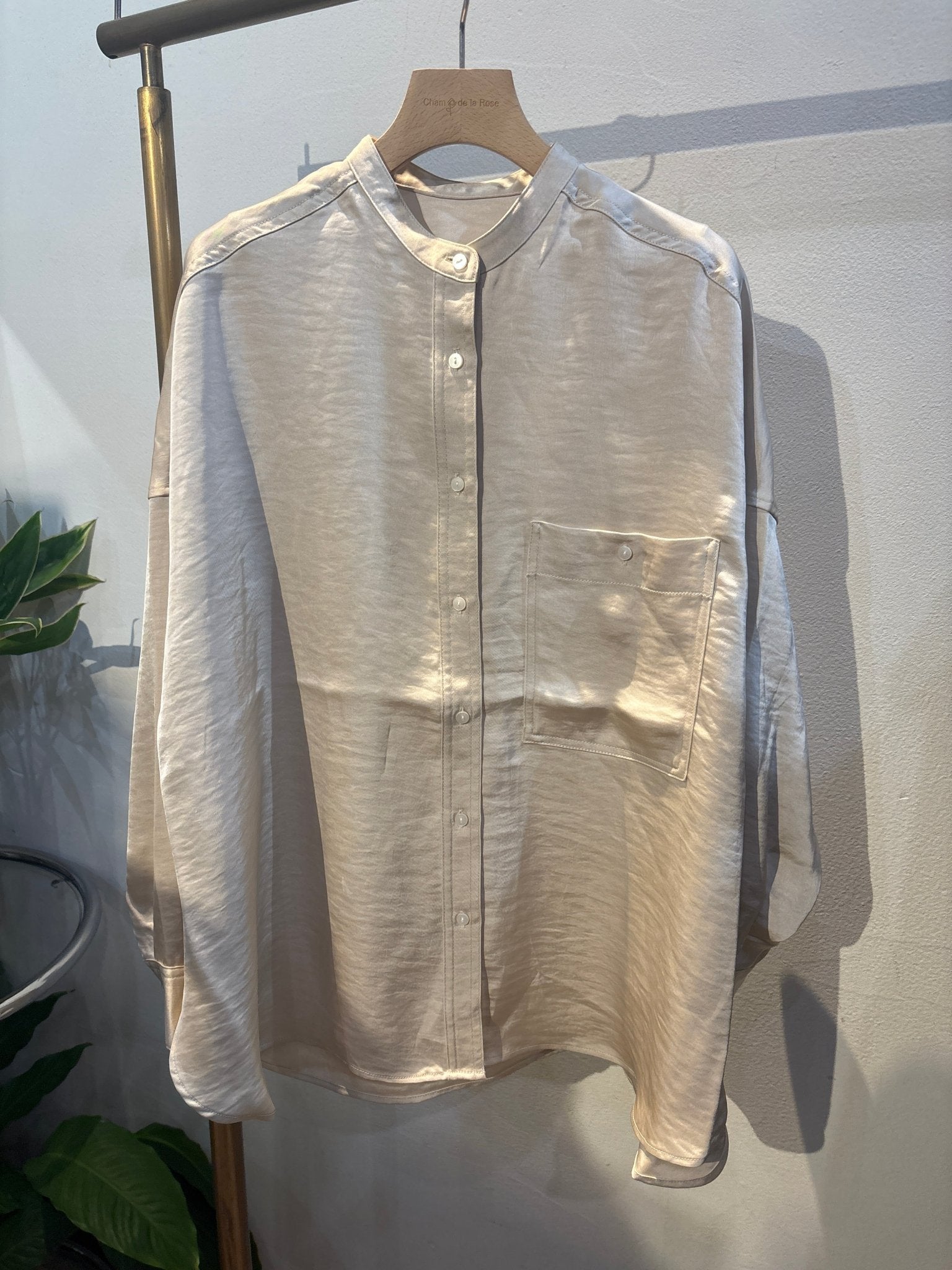 【hunch】マットサテンオーバーシャツ - Champdelarose
