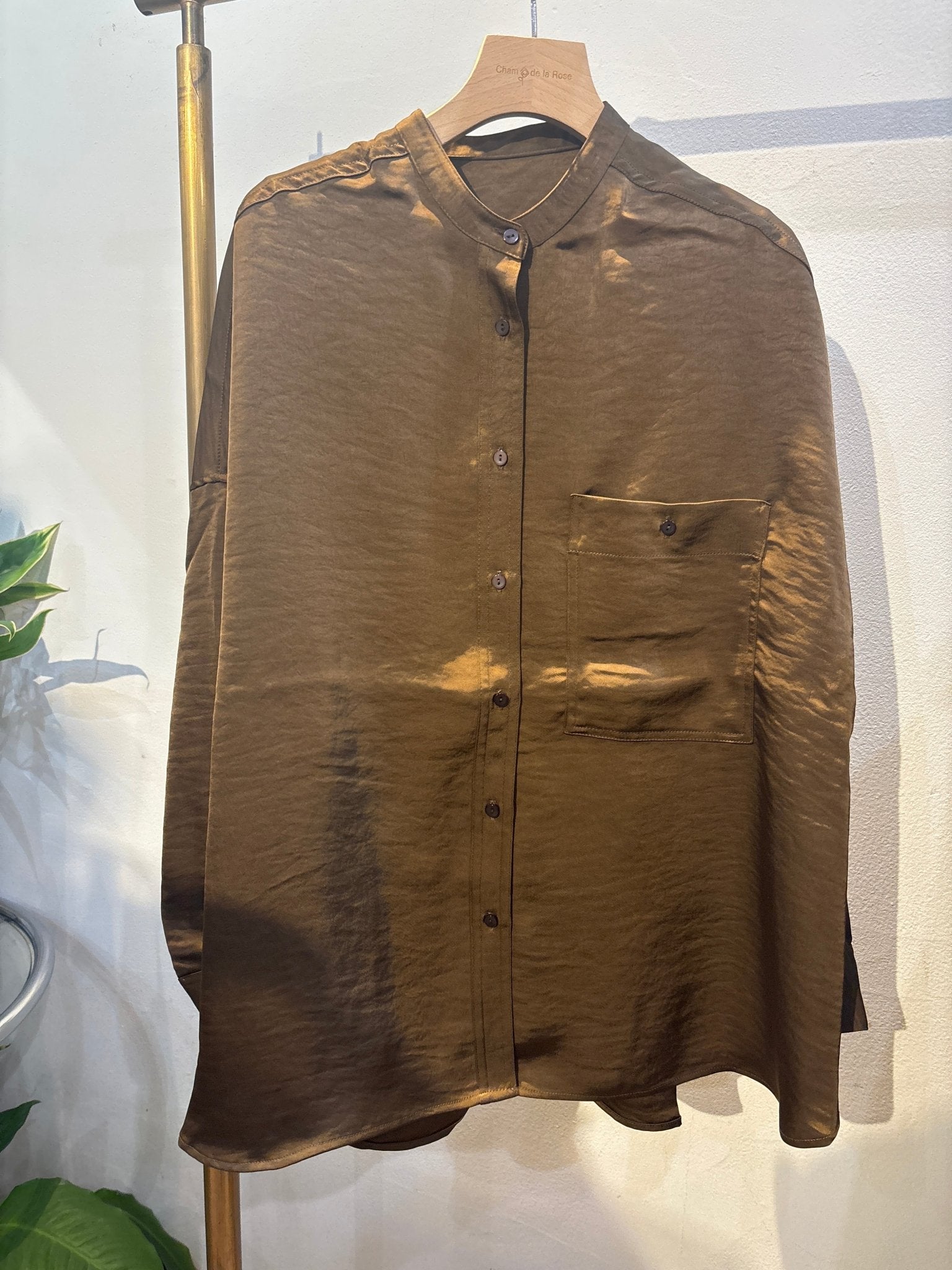 【hunch】マットサテンオーバーシャツ - Champdelarose