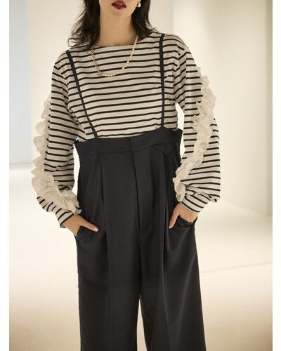 【Mewl 2026 PRE SPRING】ボーダーフリルスリーブTOPS