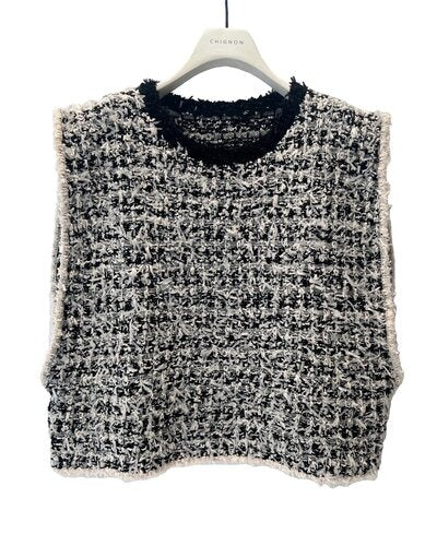 [CHIGNON 2026 早春系列] 粗花呢針織背心